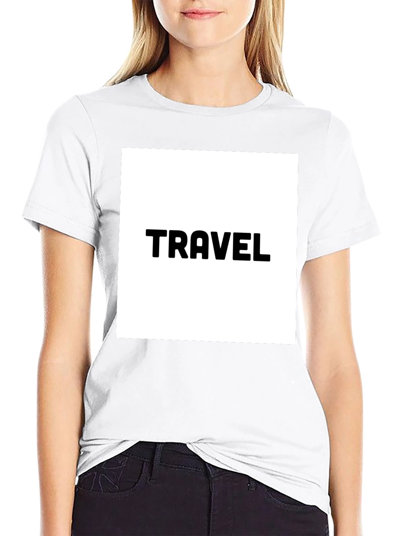 Travel Graphic Tee - Black Cotton T-Shirt