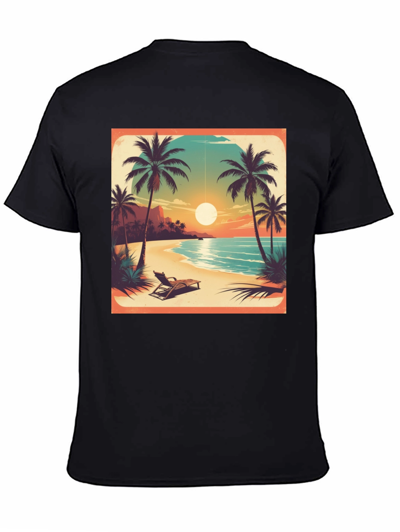 Tropical Beach Sunset Graphic Tee