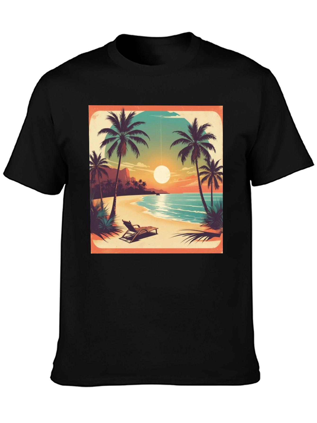Tropical Beach Sunset Graphic Tee