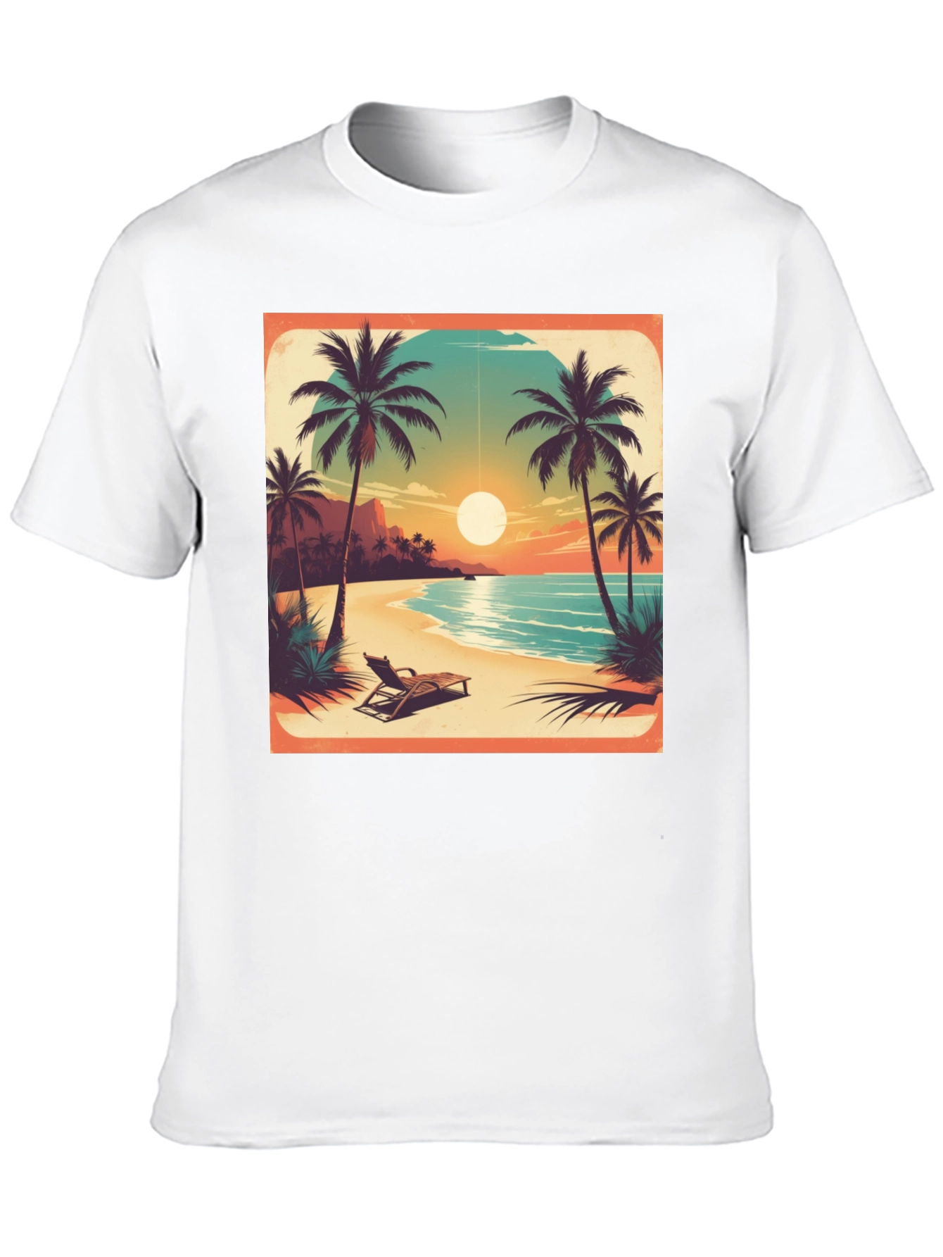 Tropical Beach Sunset Graphic Tee