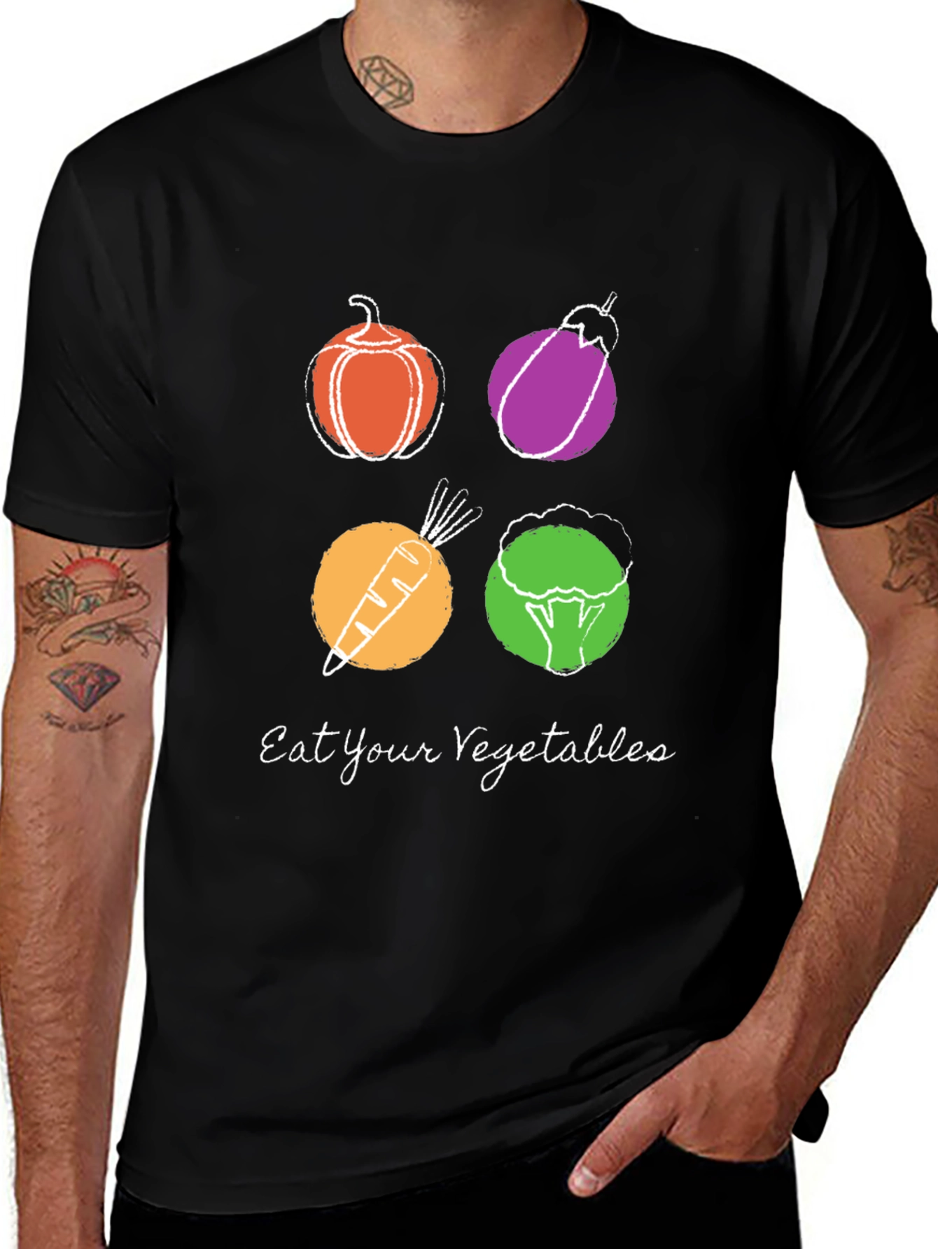 Eat Your Vegetables Graphic Tee - Trendy Vegan Shirt
