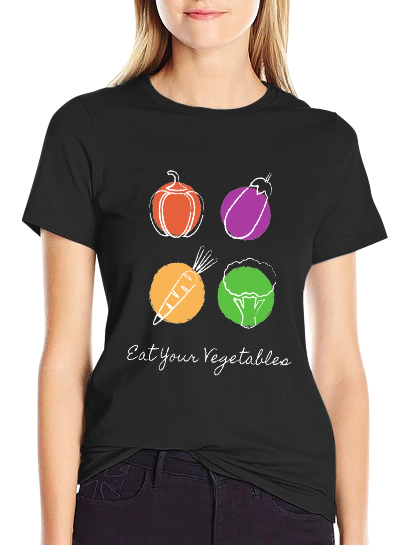 Eat Your Vegetables Graphic Tee - Trendy Vegan Shirt