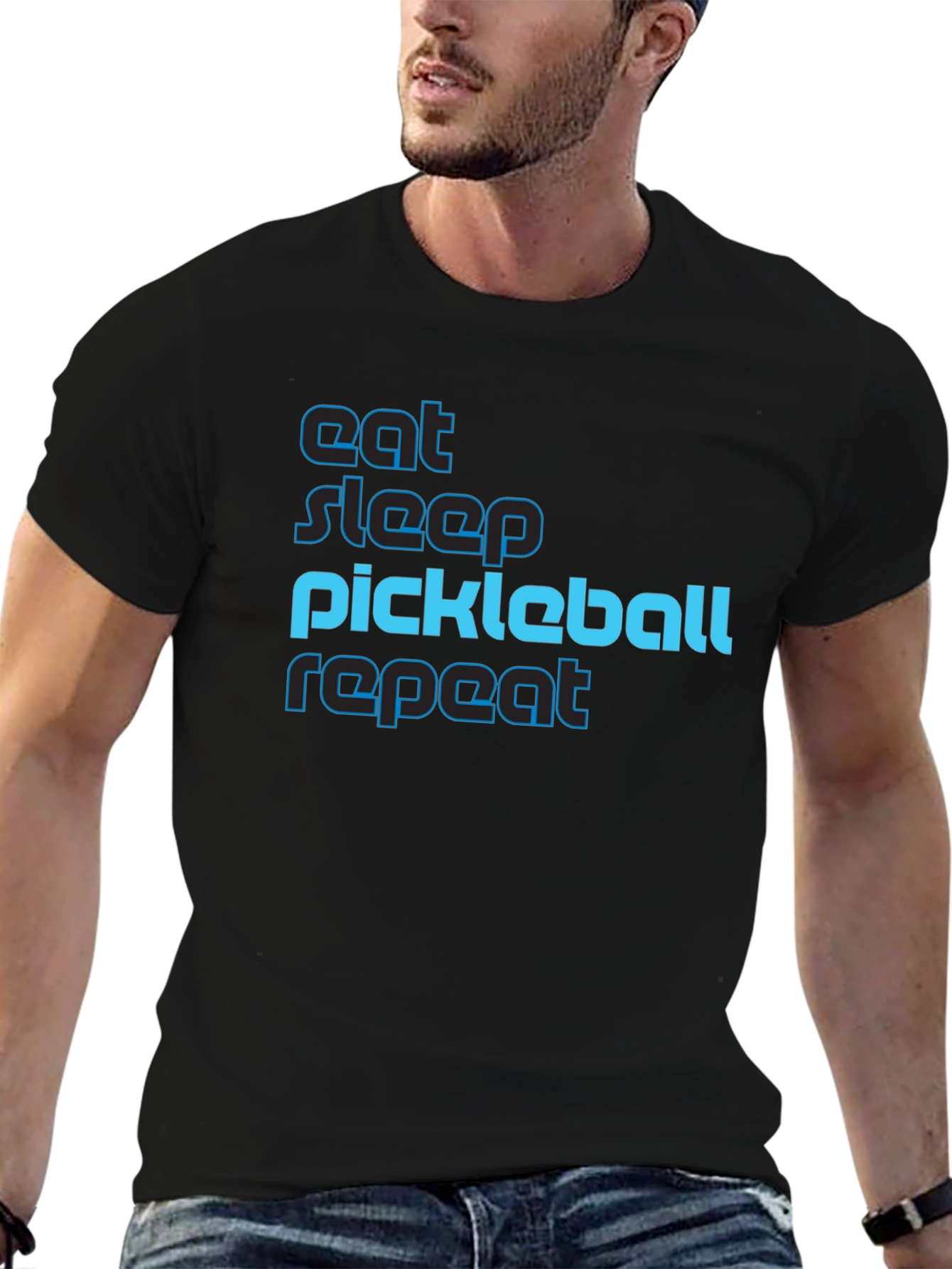 Eat Sleep Pickleball Repeat Graphic Tee