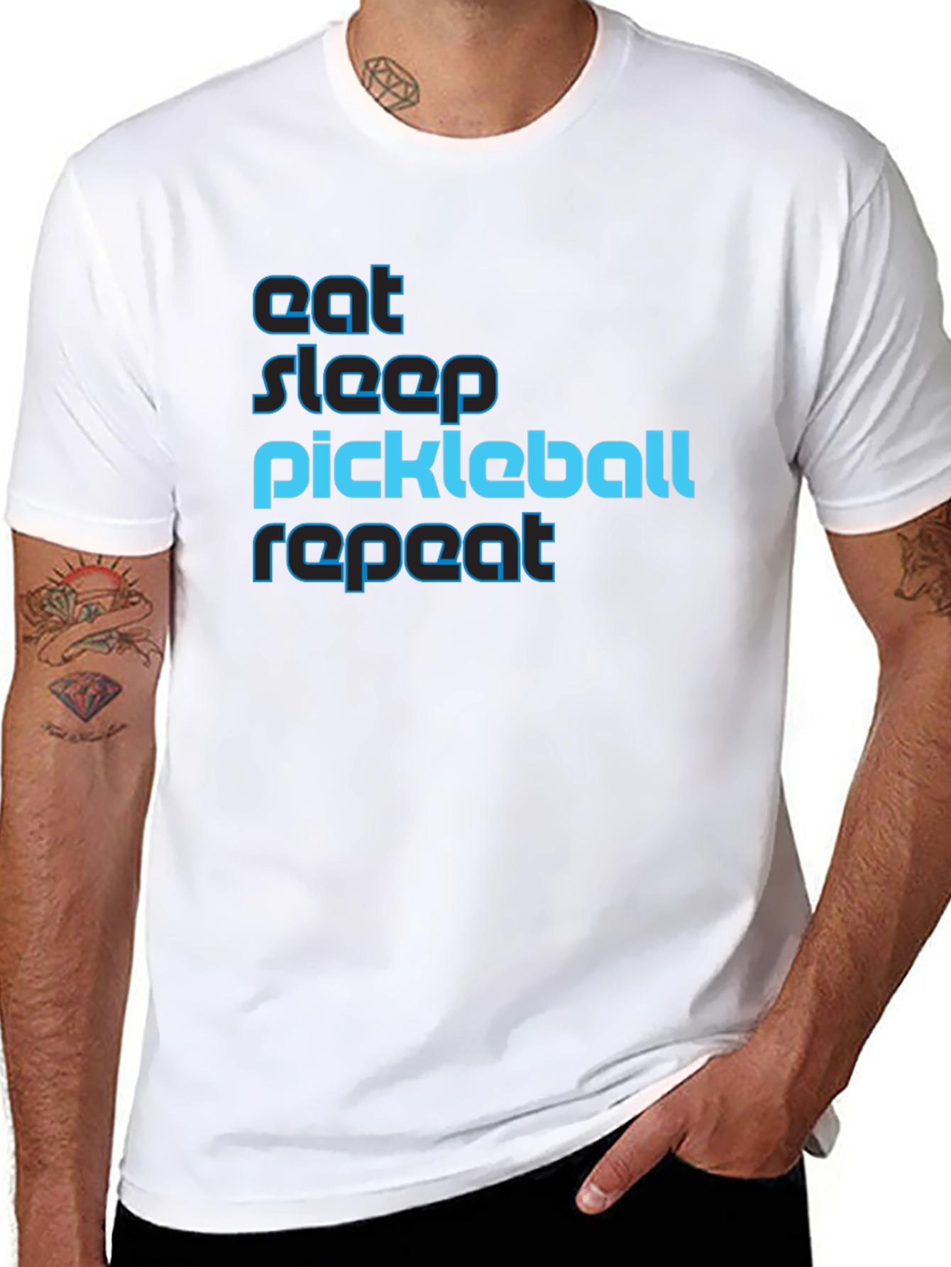 Eat Sleep Pickleball Repeat Graphic Tee