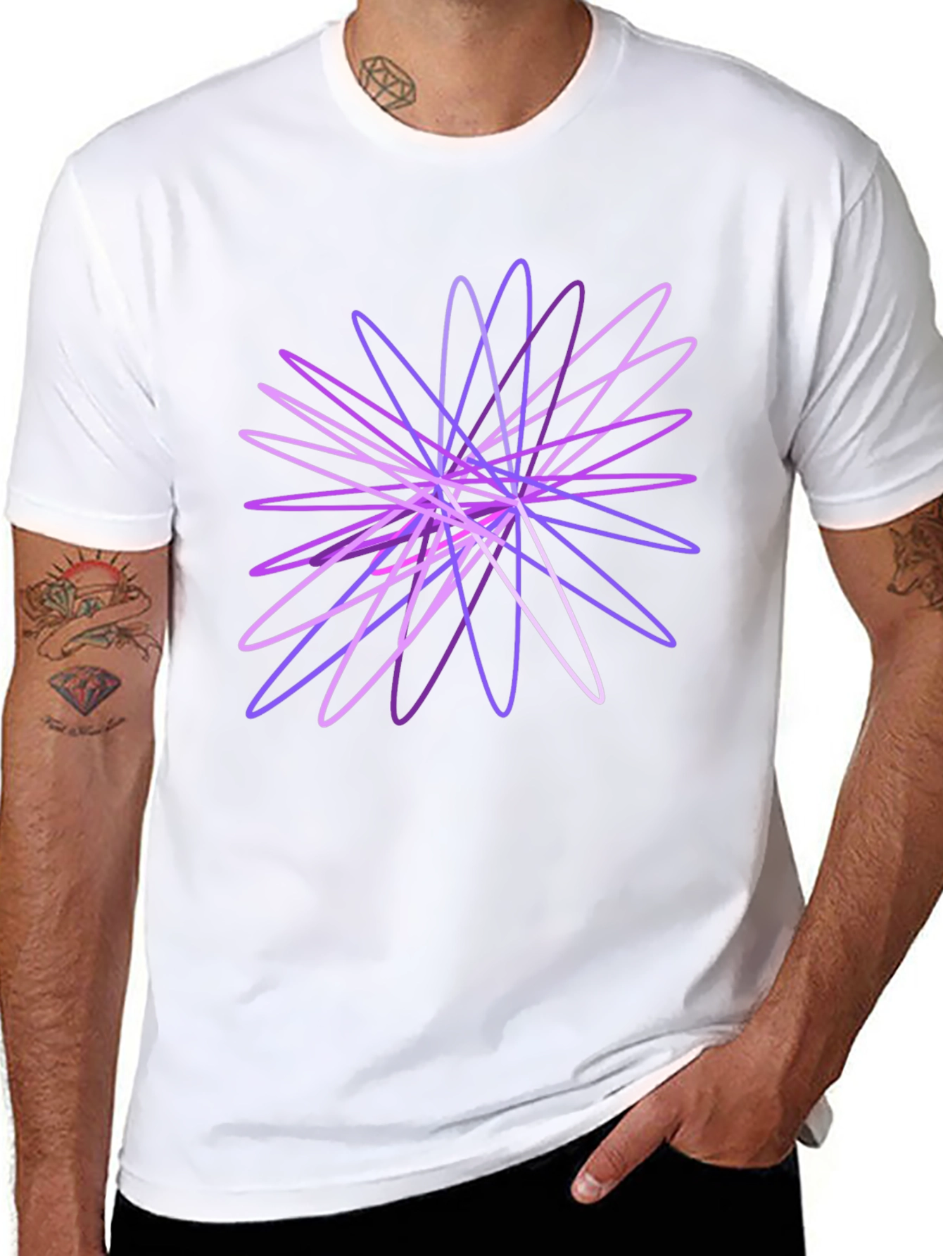 Abstract Geometric Black T-Shirt