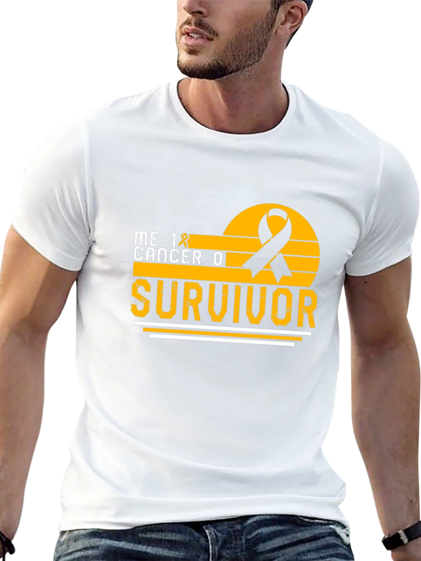 Cancer Survivor T-Shirt Black Ribbon Awareness Support