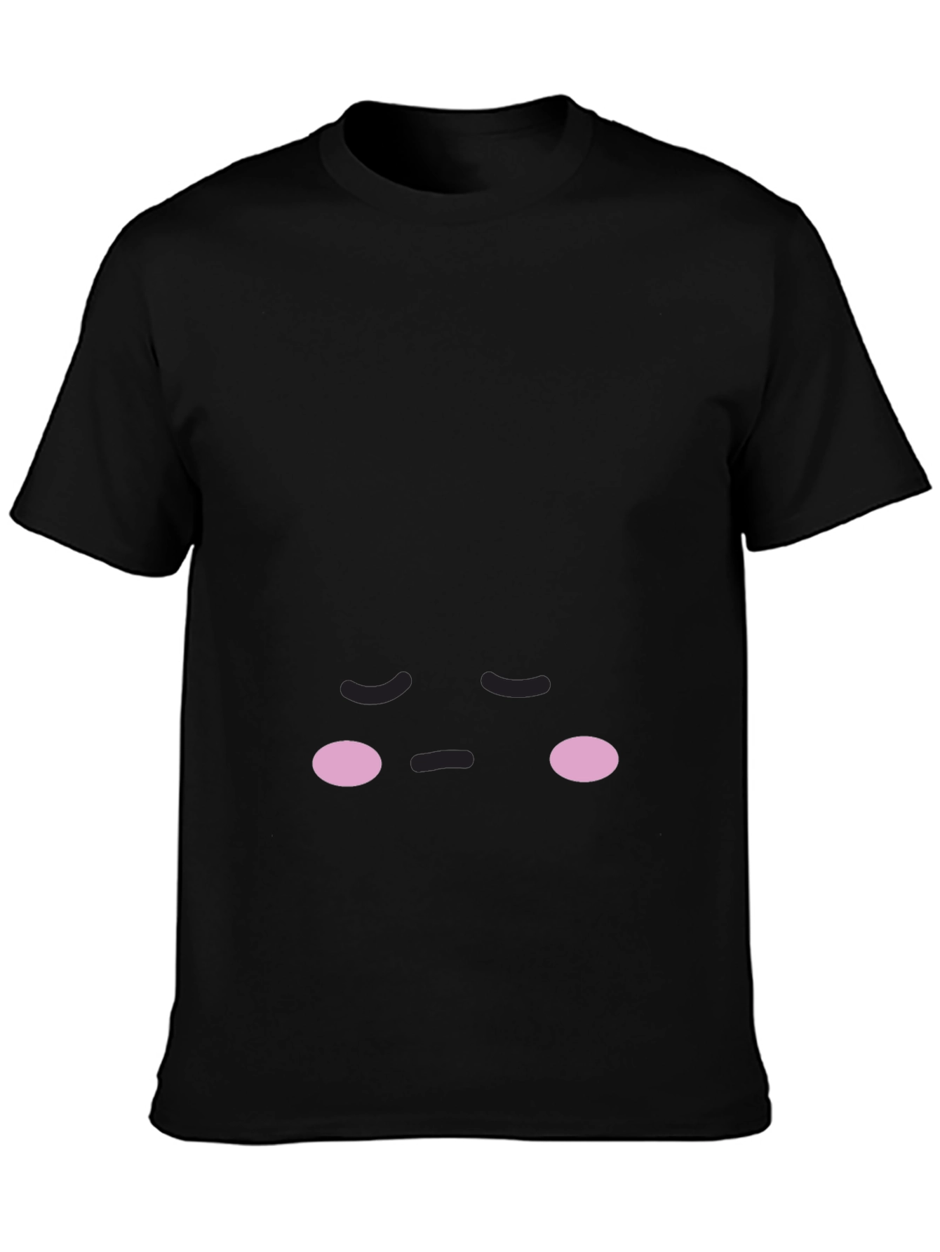 Cute Sad Face Black T-Shirt