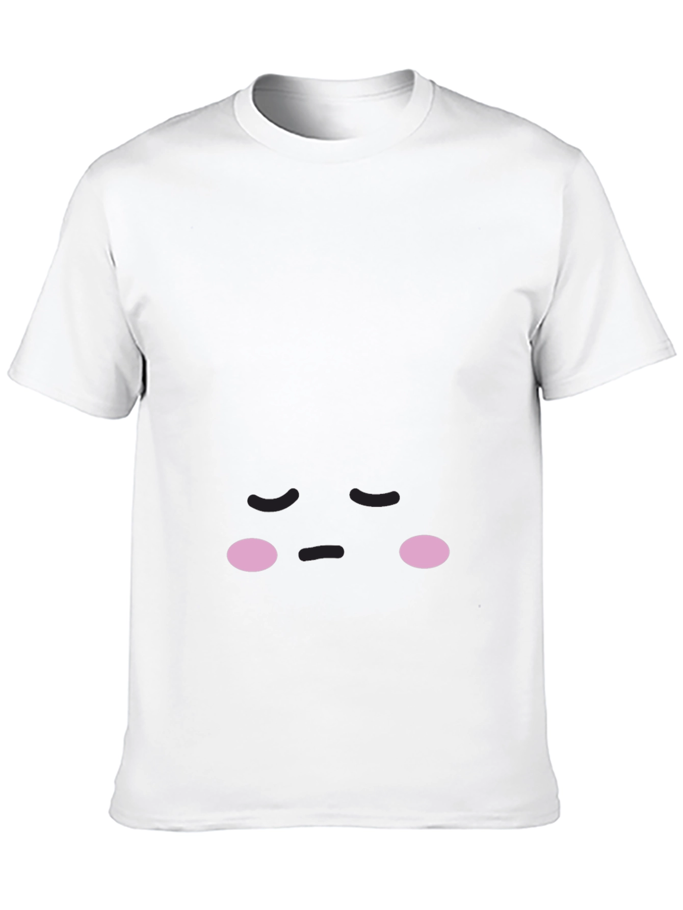 Cute Sad Face Black T-Shirt