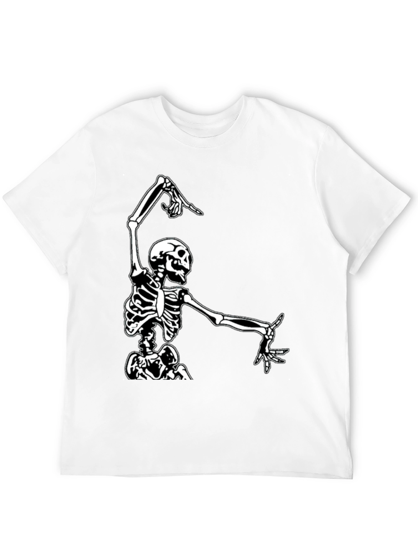 Dancing Skeleton Graphic Tee - Black Cotton