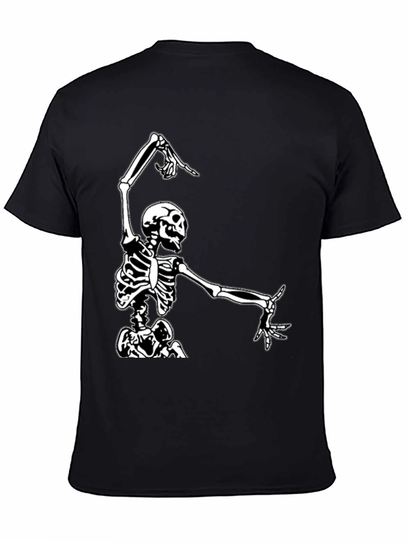 Dancing Skeleton Graphic Tee - Black Cotton