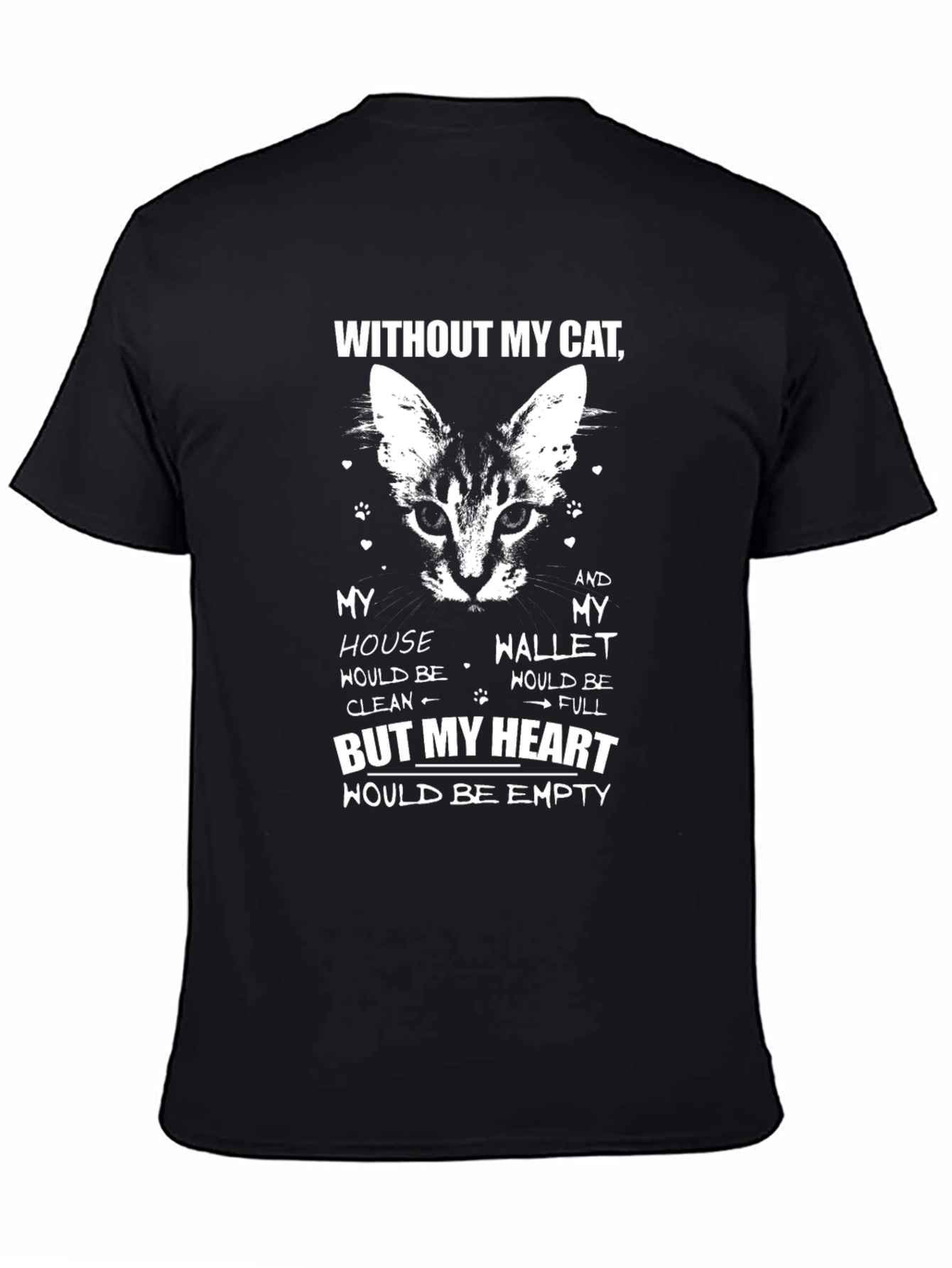 Cat Lover T-Shirt - Empty Heart Design