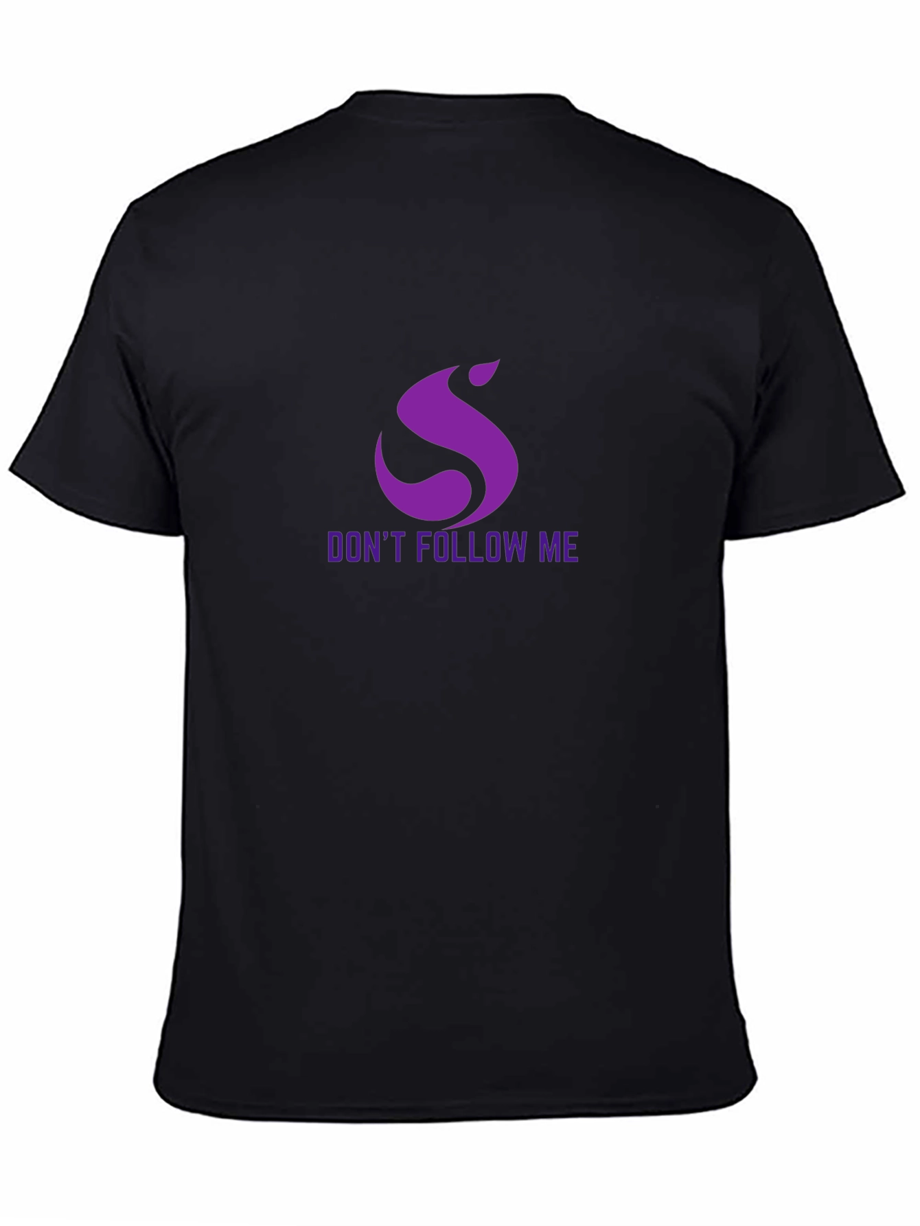 Dont Follow Me Purple Graphic Black T-Shirt