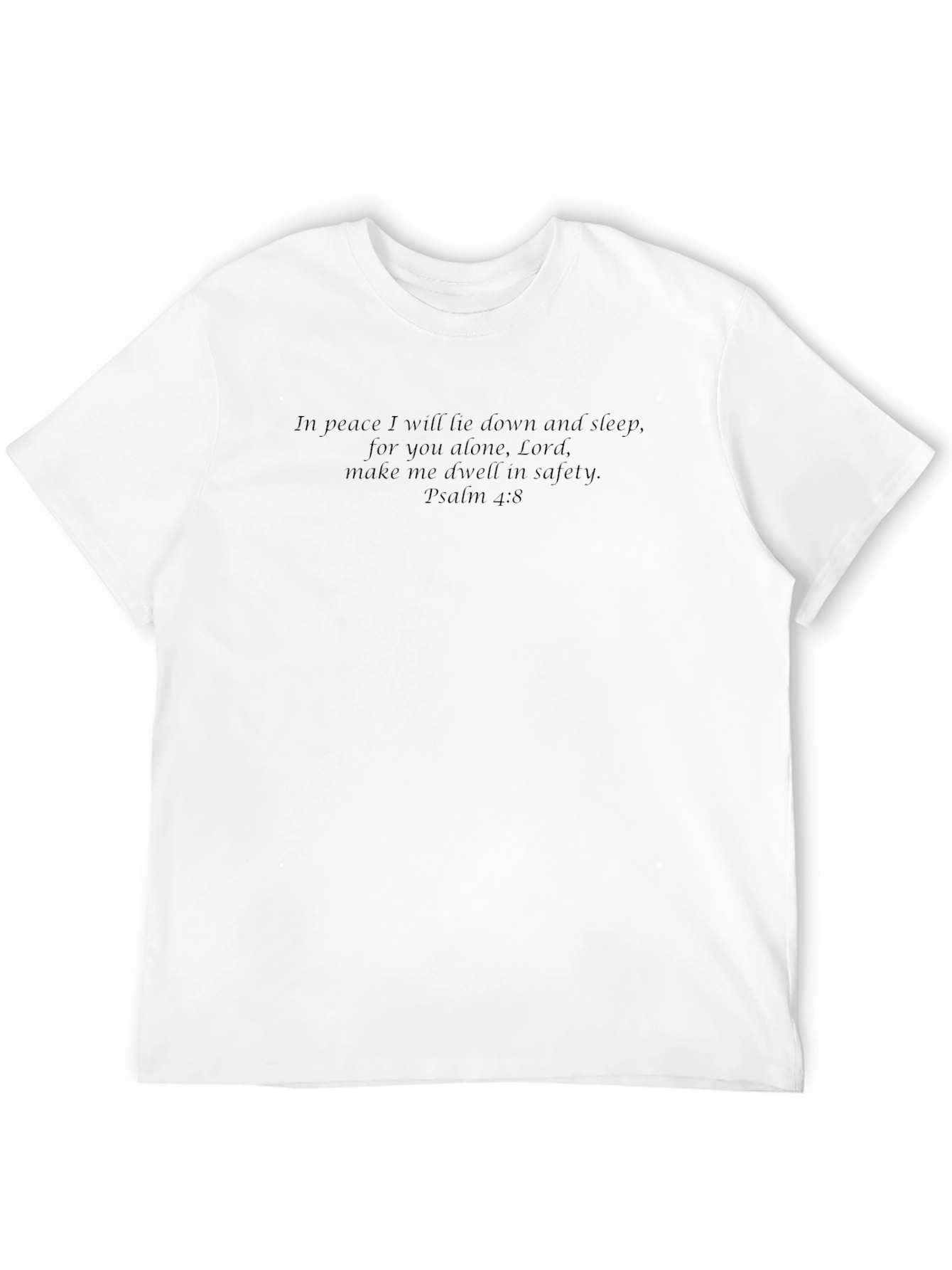 Psalm 4:8 Christian T-Shirt - Comfort & Faith