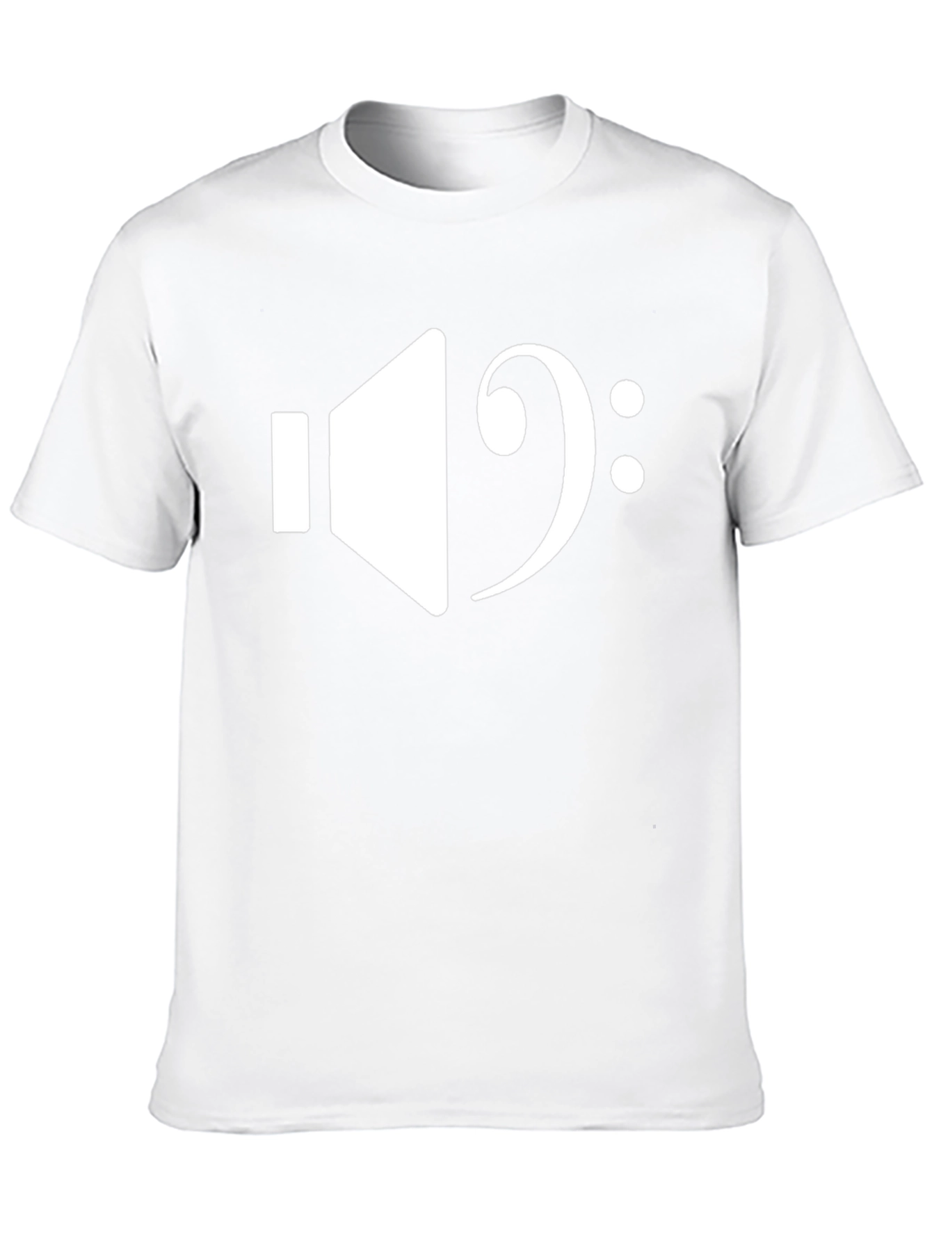 Music Lover T-Shirt: Bass Clef & Speaker Design