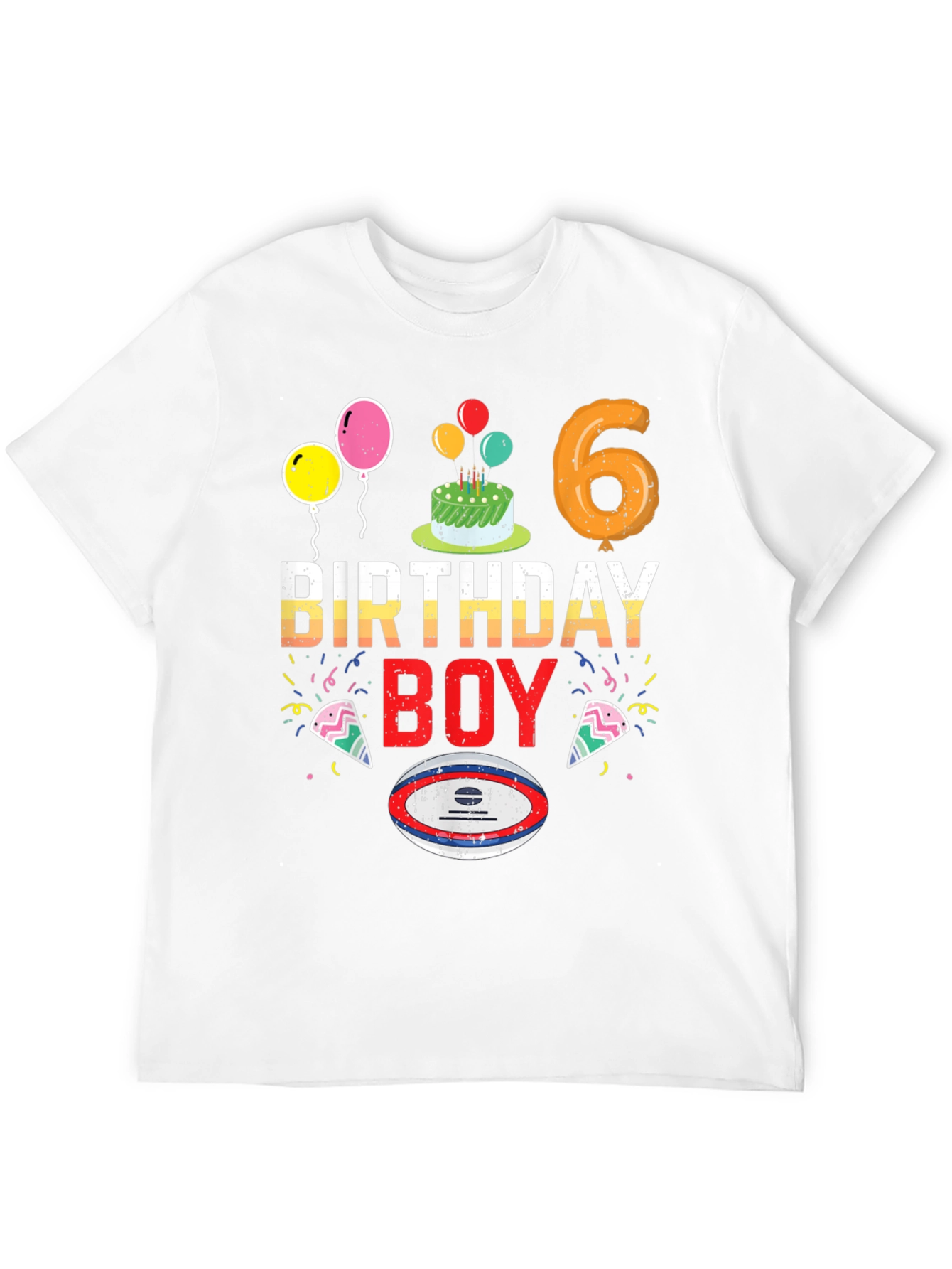 Birthday Boy Rugby T-Shirt - 6th Birthday