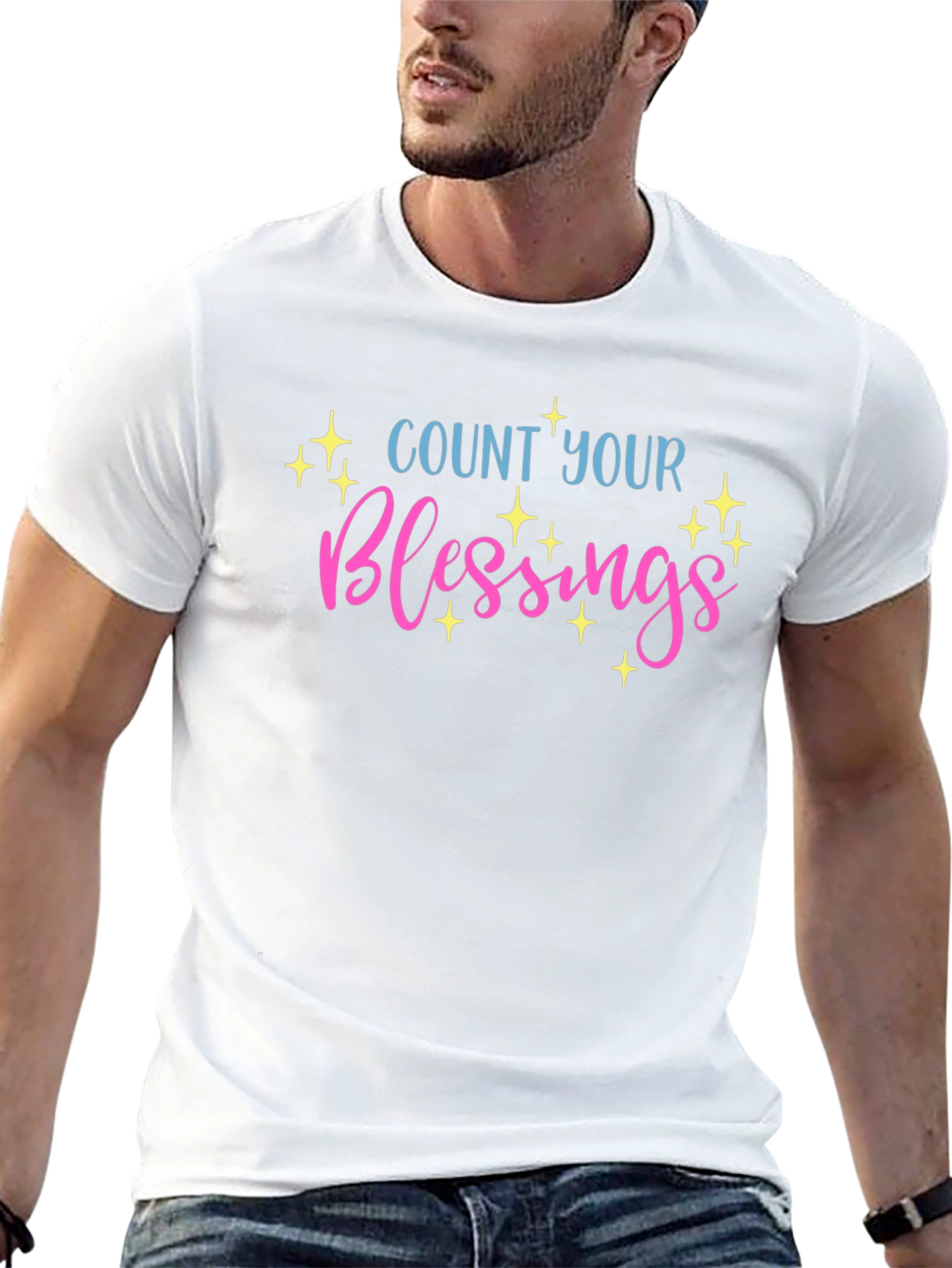 Count Your Blessings Graphic T-Shirt - Black
