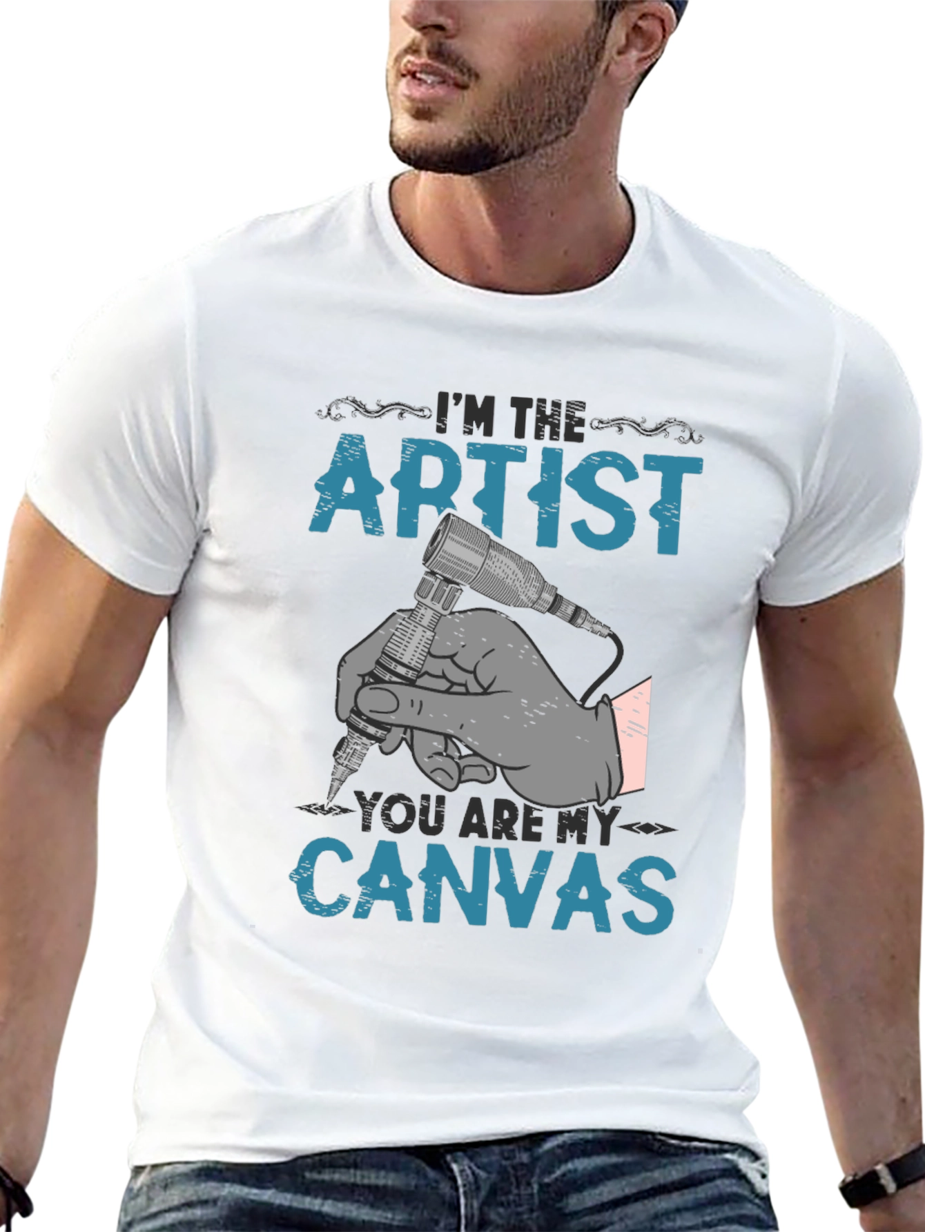 Artist Canvas T-Shirt - Tattoo Design