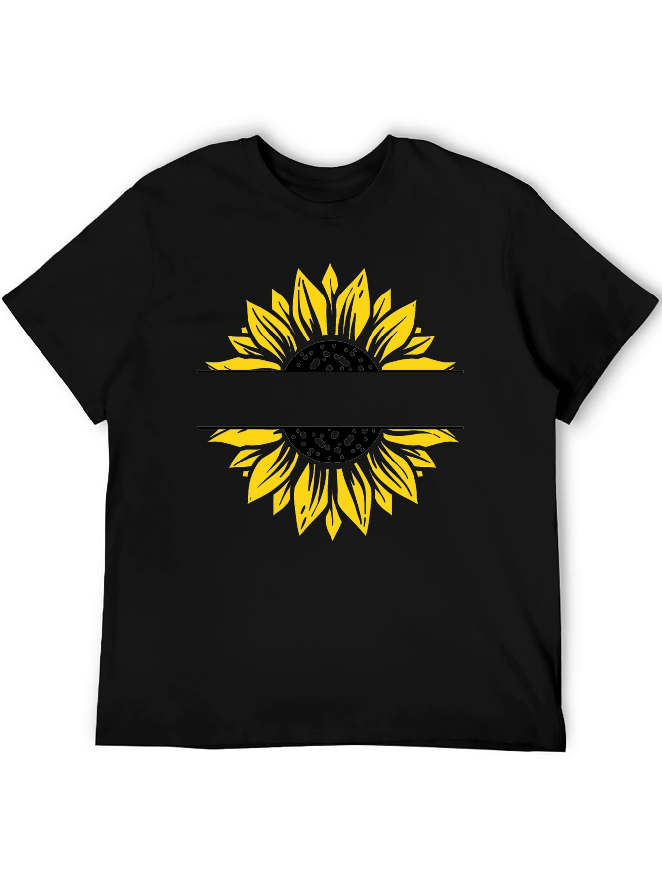 Sunflower Graphic T-Shirt - Modern Split Design