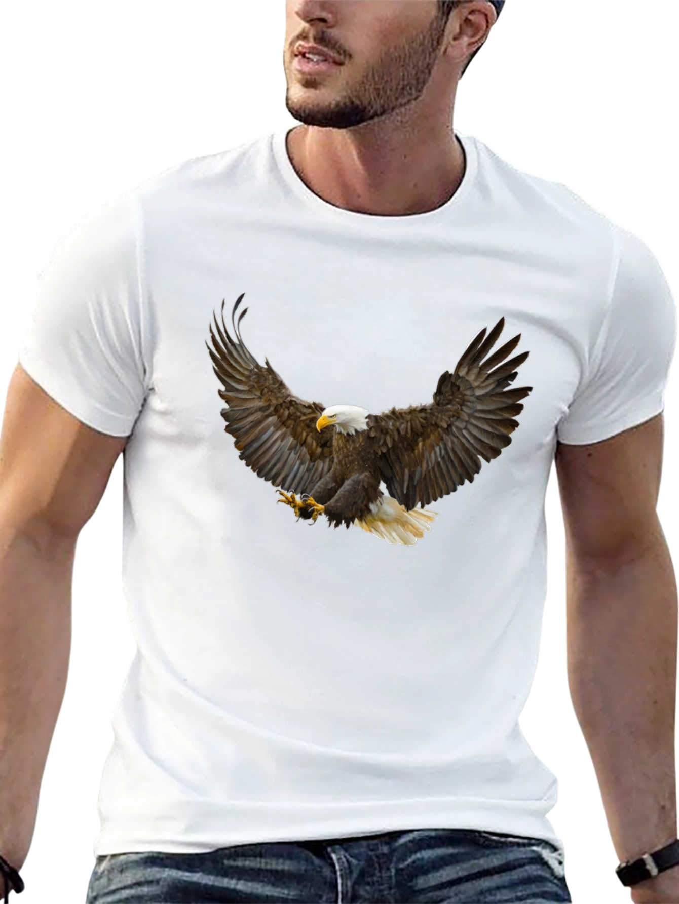 Bald Eagle Graphic T-Shirt - Mens Black Tee