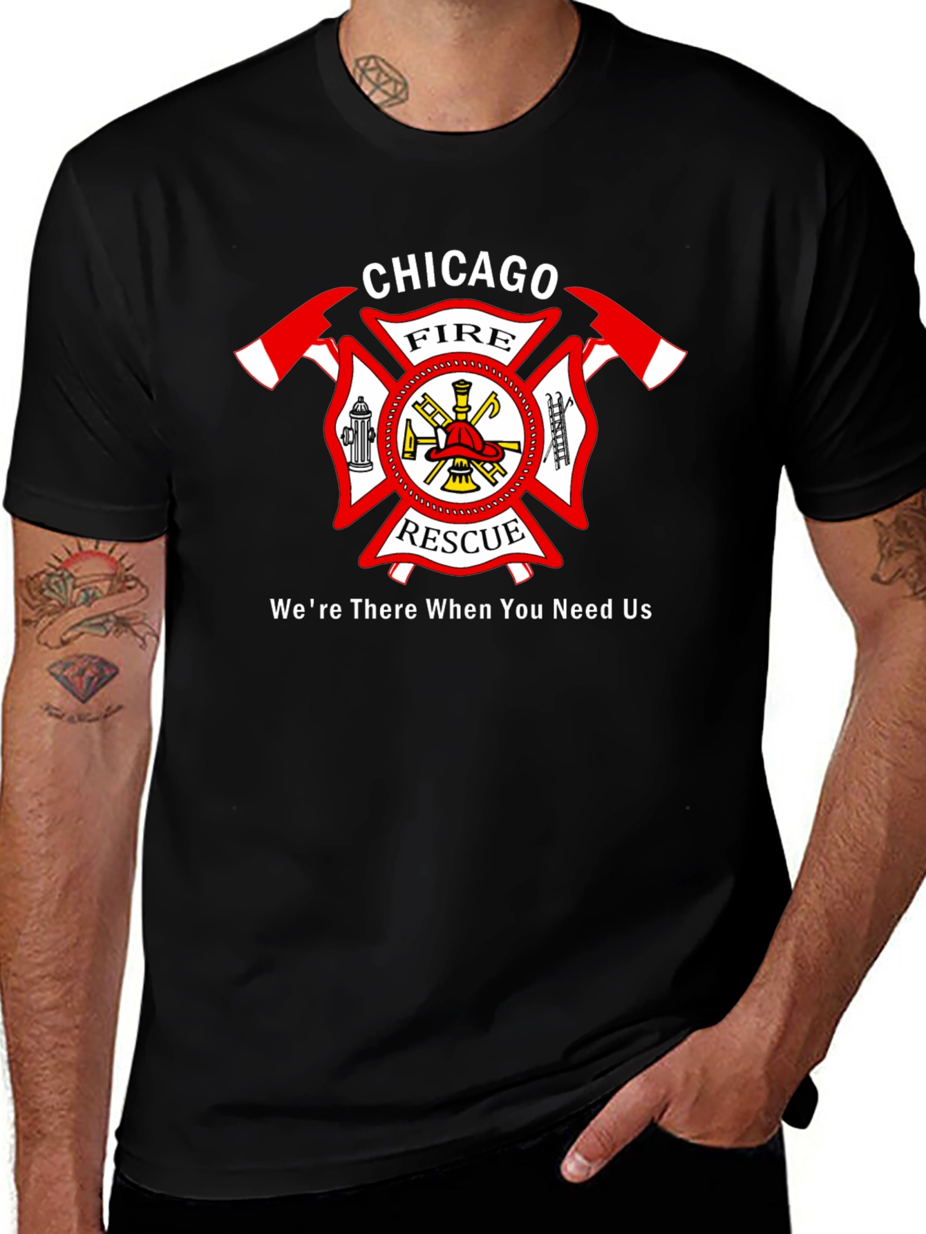 Chicago Fire Rescue Black T-Shirt