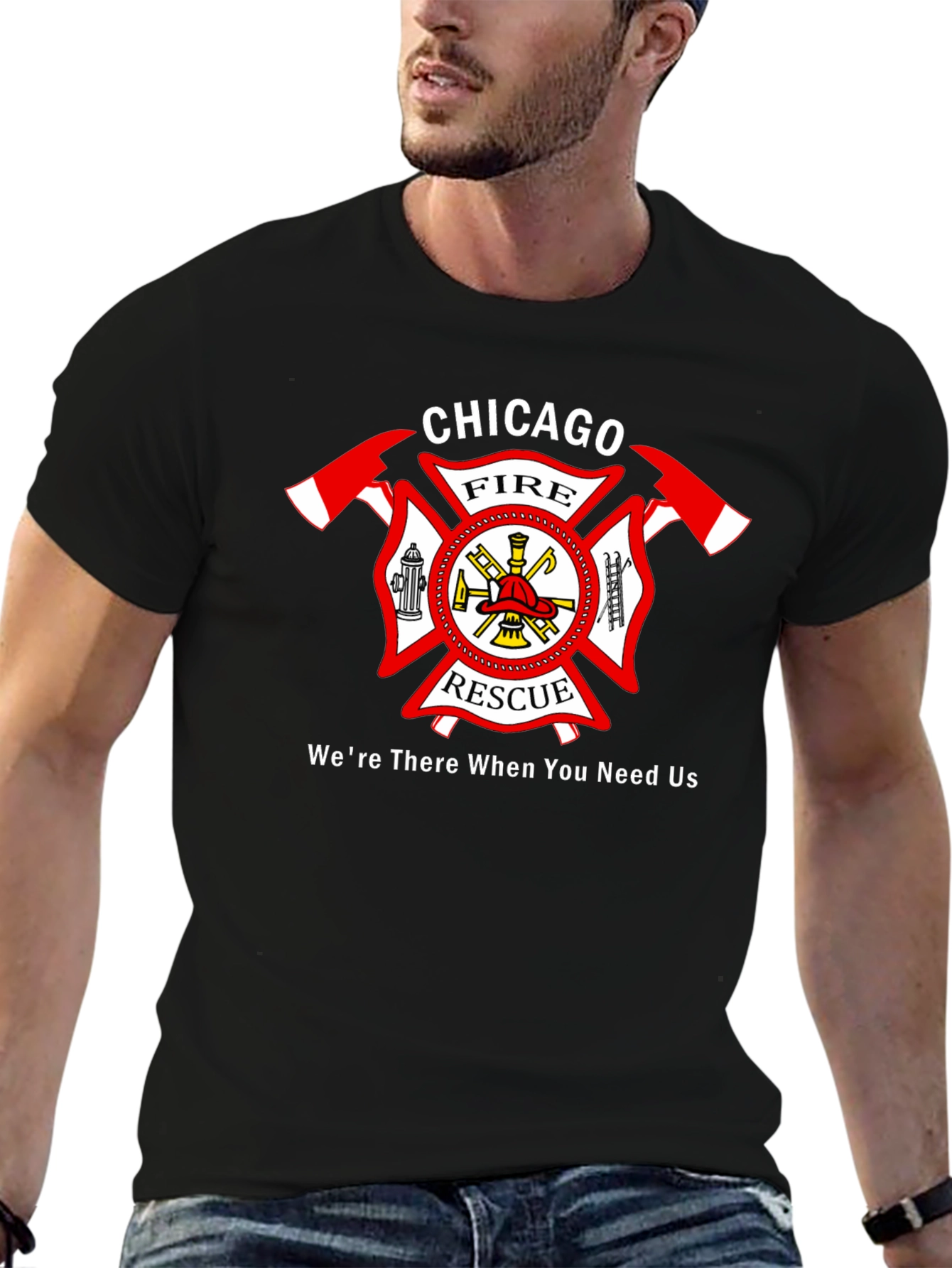 Chicago Fire Rescue Black T-Shirt