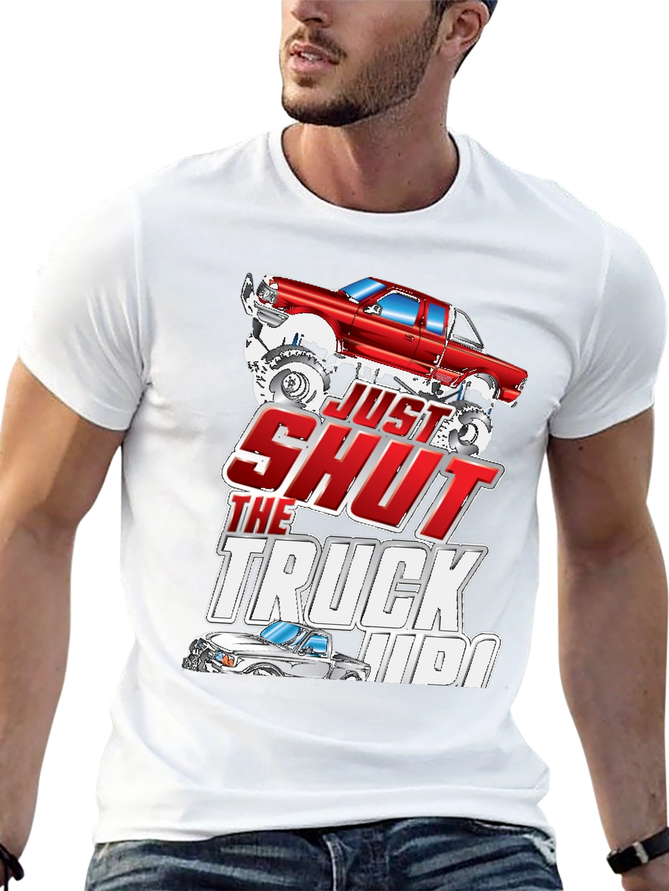 Just Shut The Truck Up Black Graphic Tee