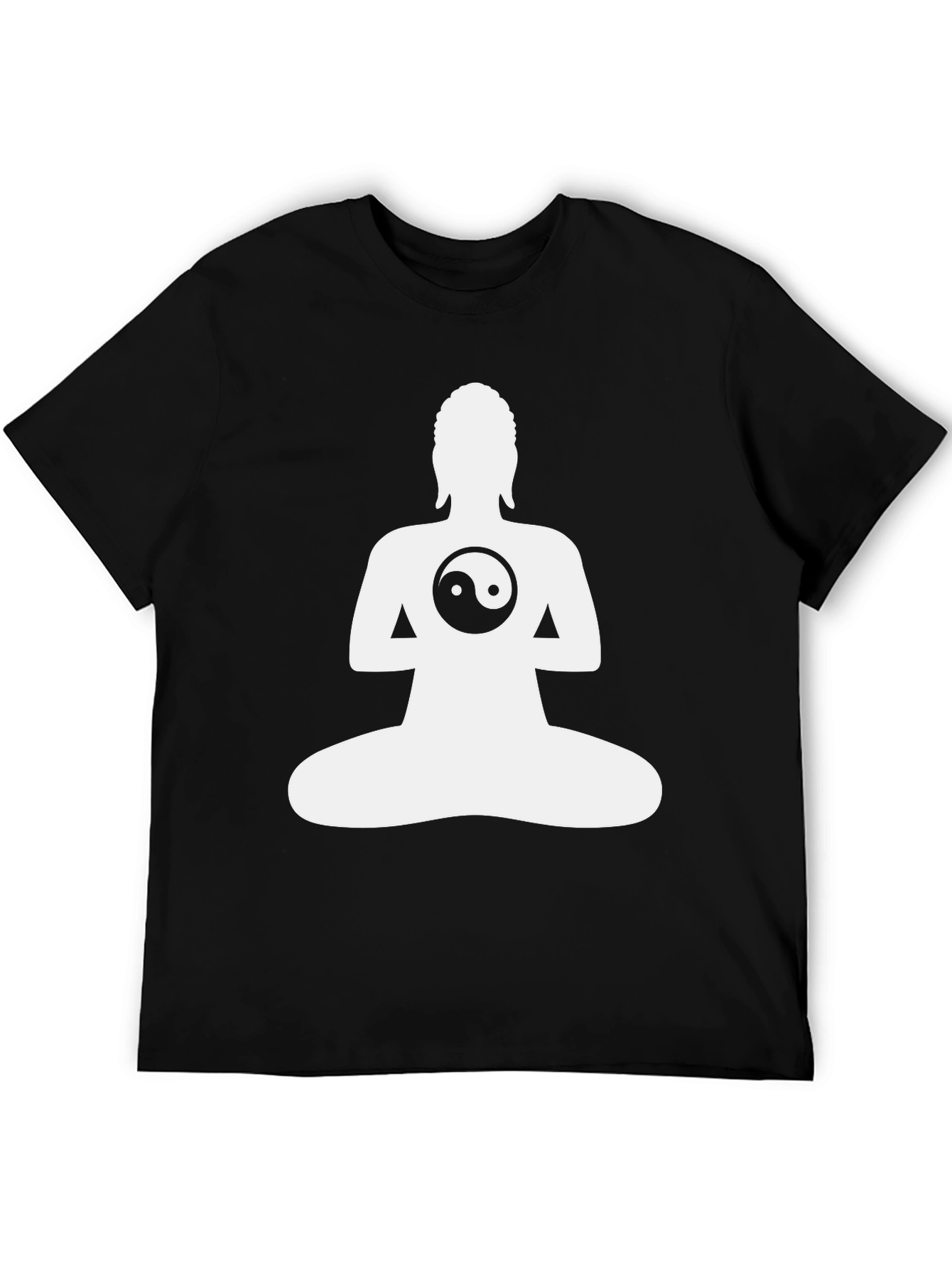 Yin Yang Buddha Graphic Tee - Black