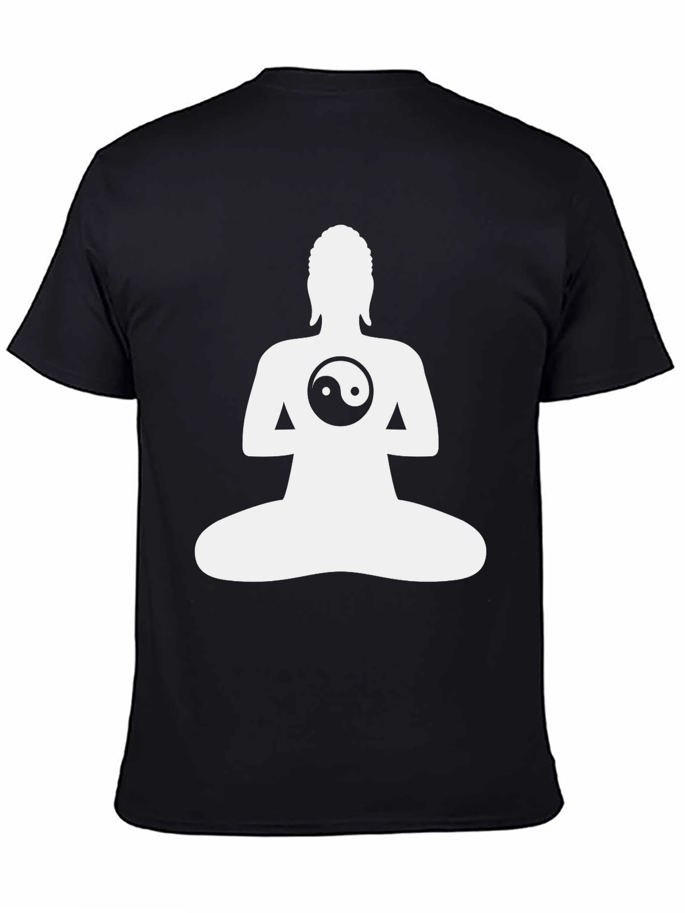 Yin Yang Buddha Graphic Tee - Black