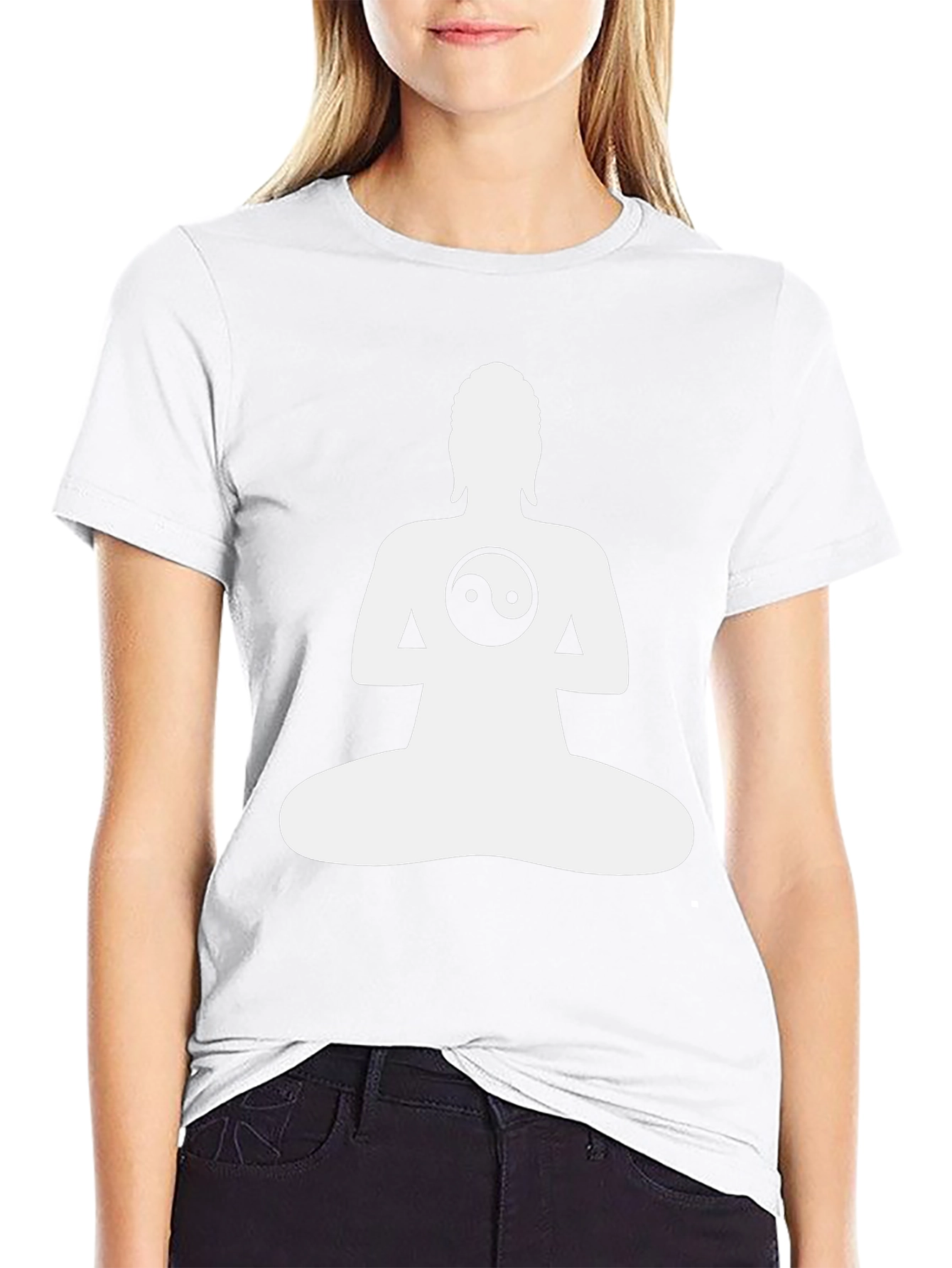 Yin Yang Buddha Graphic Tee - Black