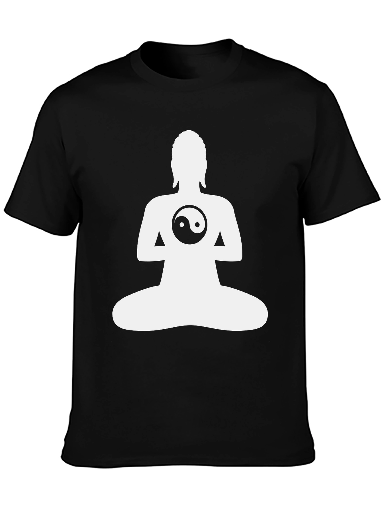 Yin Yang Buddha Graphic Tee - Black