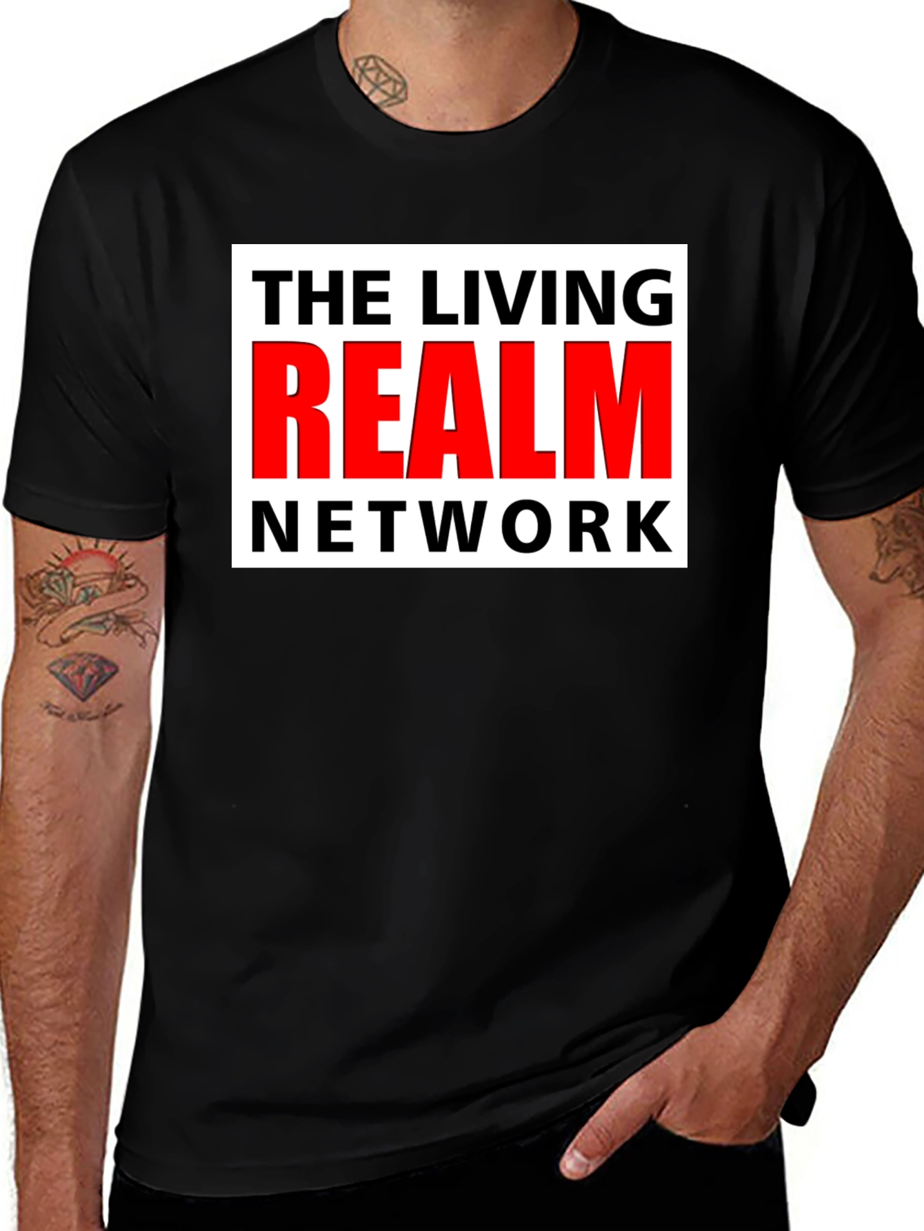 The Living Realm Network Black T-Shirt
