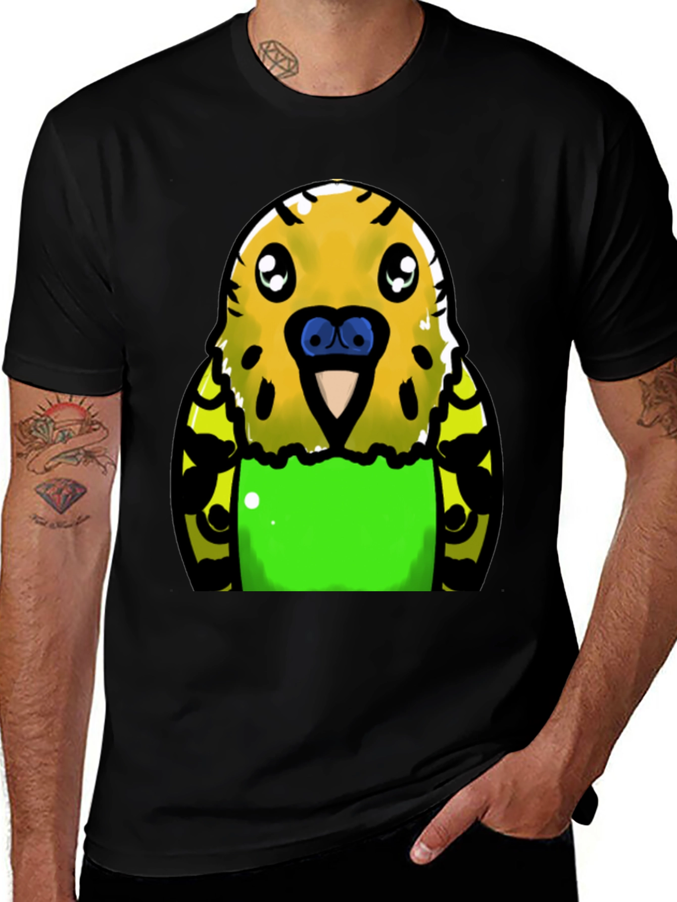 Budgie Cartoon Graphic T-Shirt
