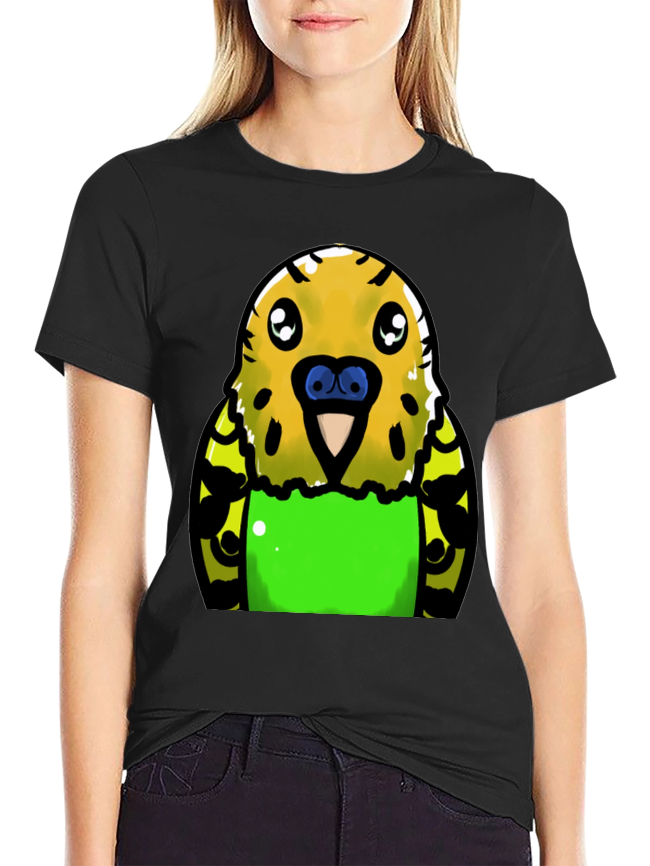 Budgie Cartoon Graphic T-Shirt