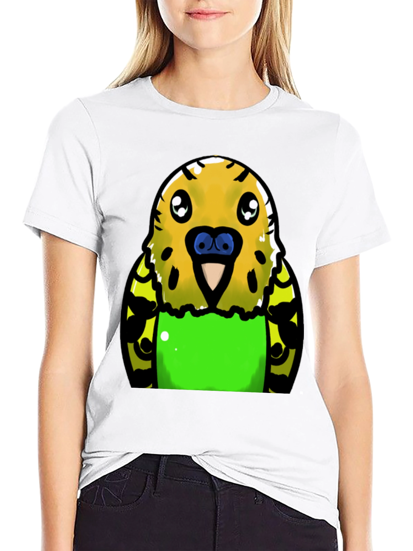 Budgie Cartoon Graphic T-Shirt