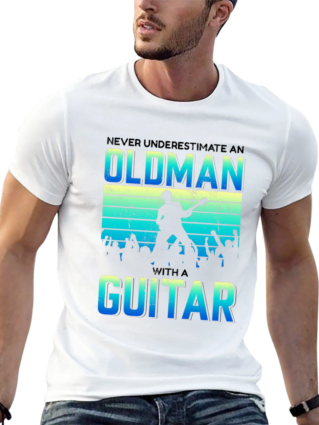 Never Underestimate an Old Man with a Guitar T-Shirt