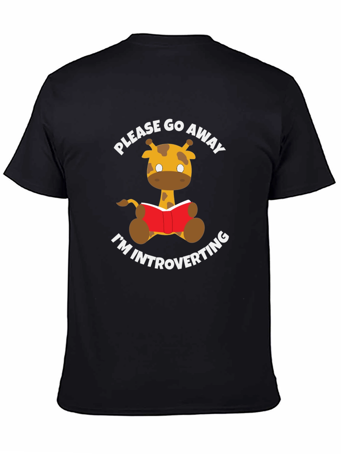 Introvert Giraffe Reading Novelty T-Shirt