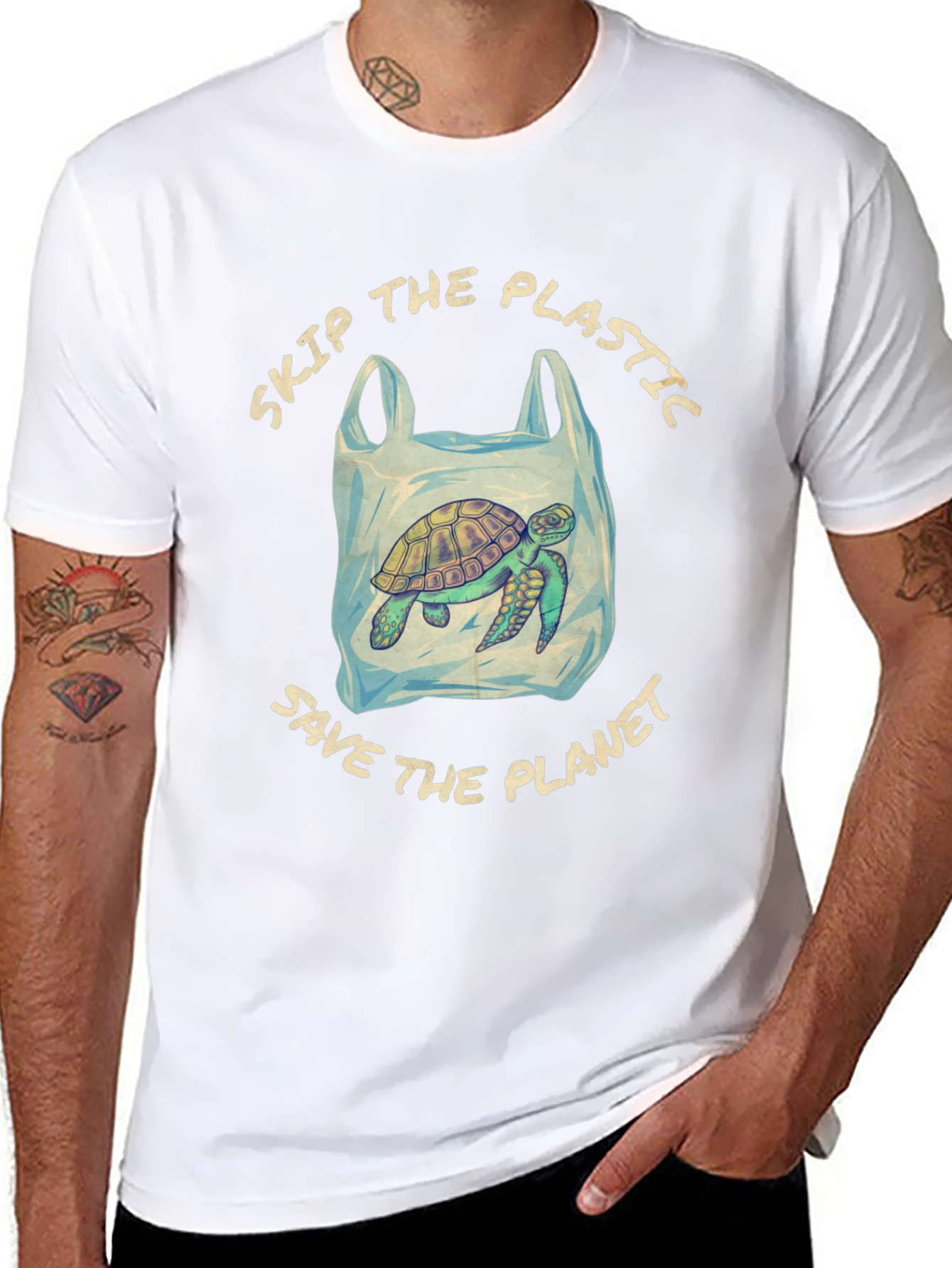 Eco-Friendly Turtle Tee: Skip Plastic Save the Planet