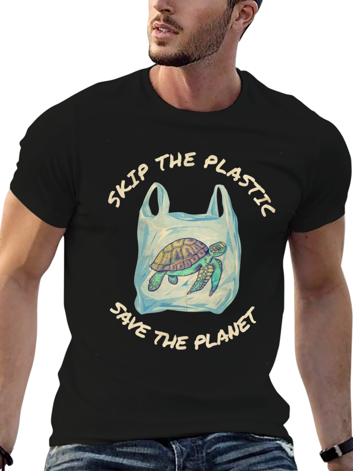 Eco-Friendly Turtle Tee: Skip Plastic Save the Planet