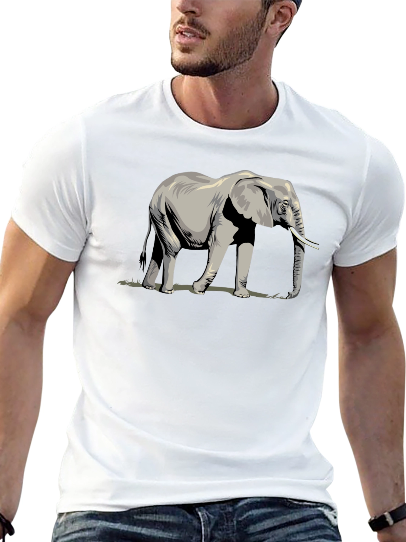 Elephant Graphic Tee - Black Casual T-Shirt