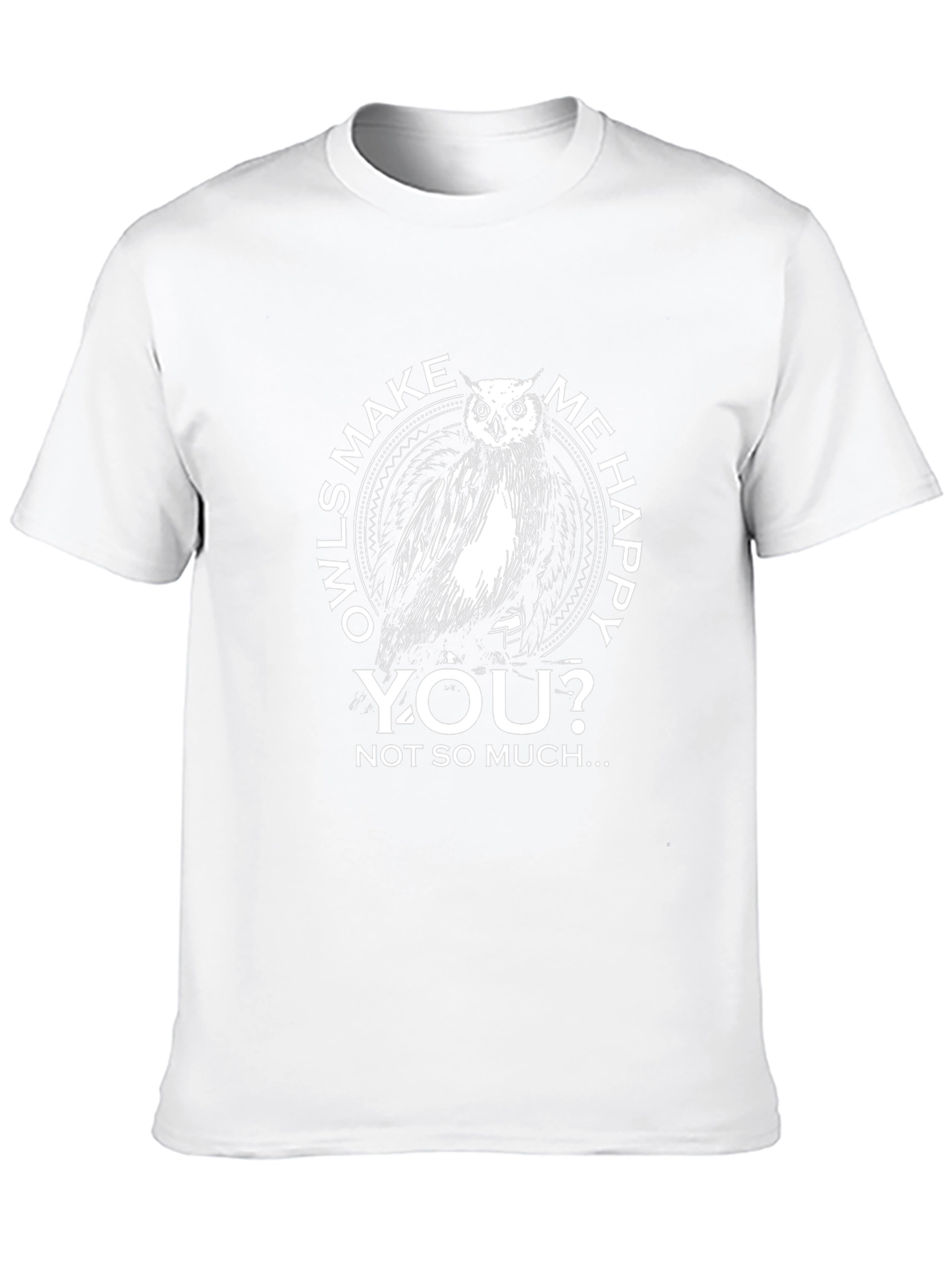Owls Make Me Happy Mens Black Graphic Tee