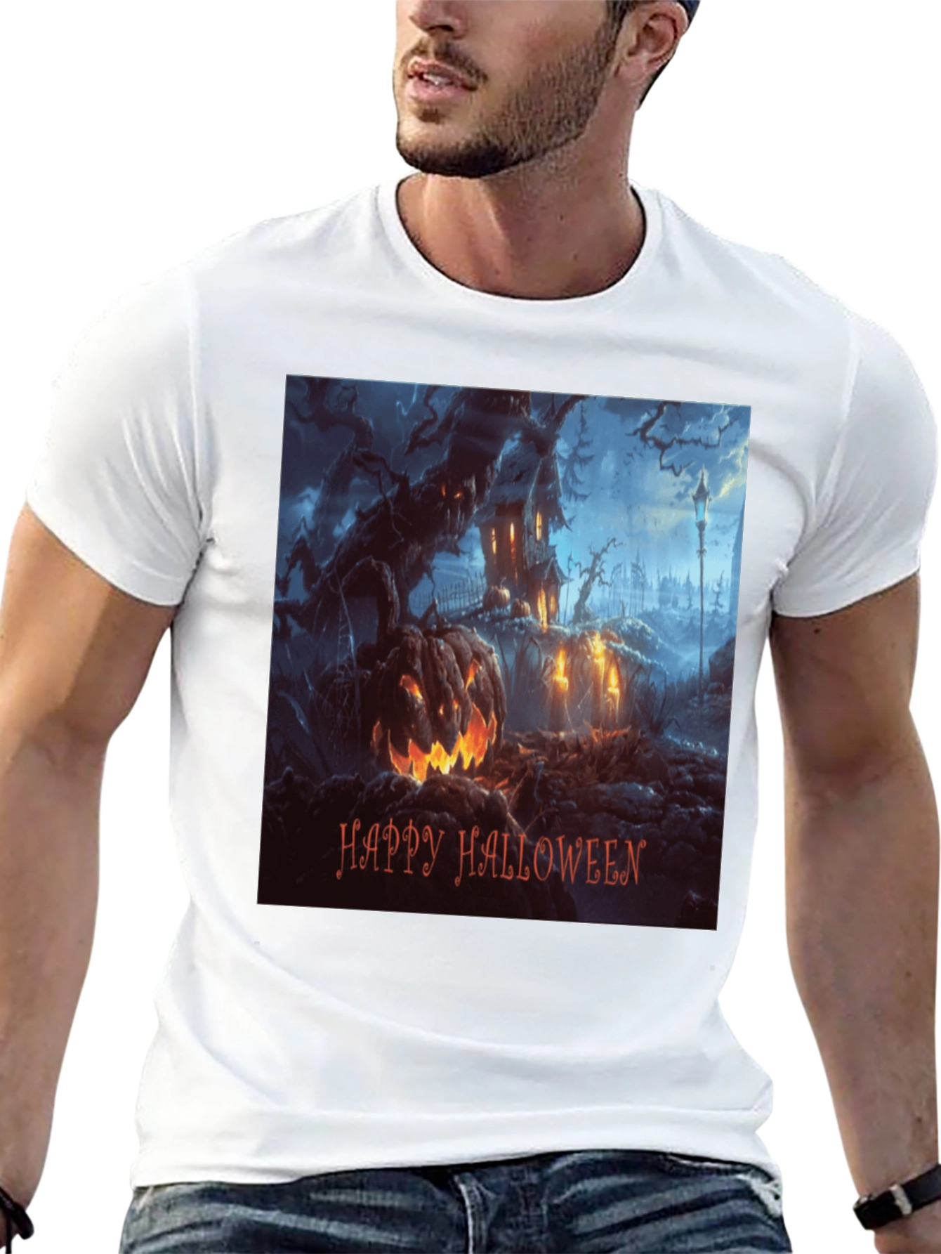 Happy Halloween T-Shirt Spooky Pumpkin Design