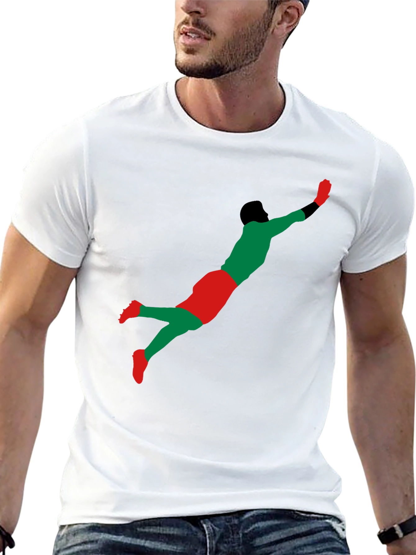 Goalkeeper Dive Graphic T-Shirt - Black