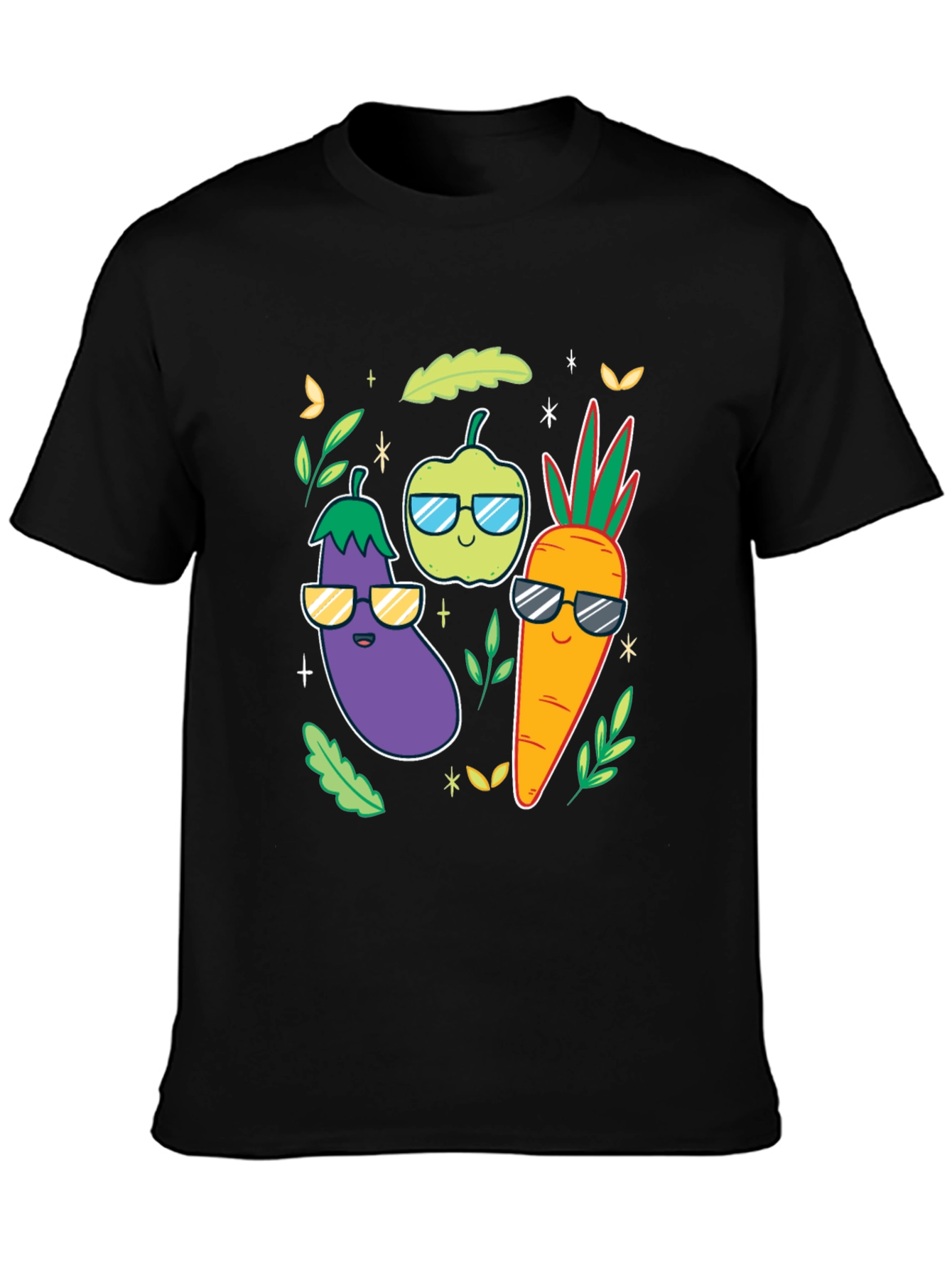 Cool Veggies Black T-Shirt
