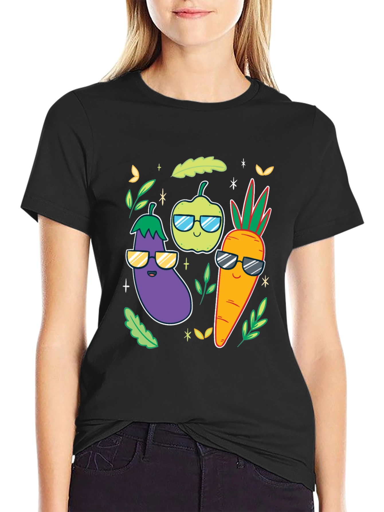 Cool Veggies Black T-Shirt
