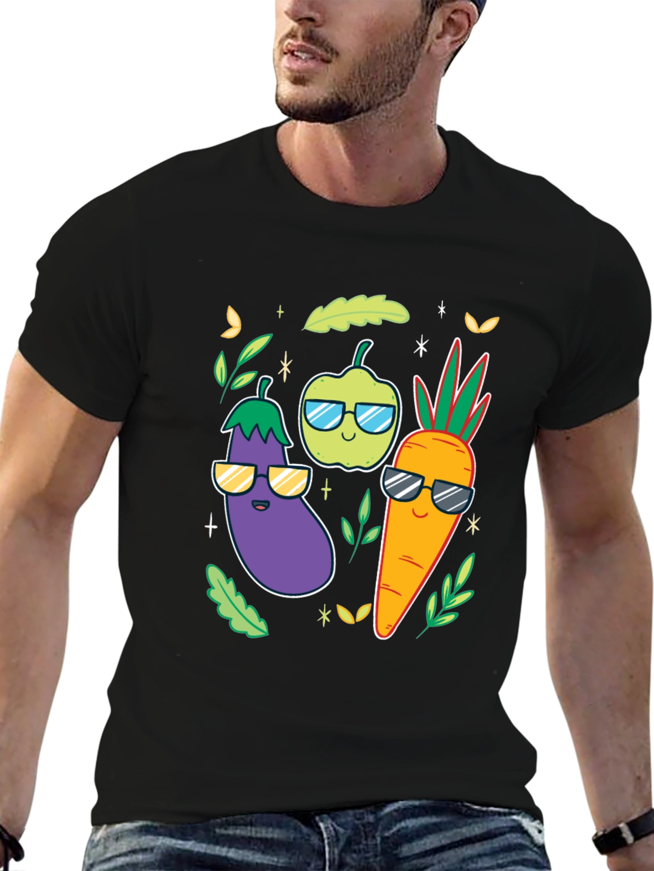 Cool Veggies Black T-Shirt