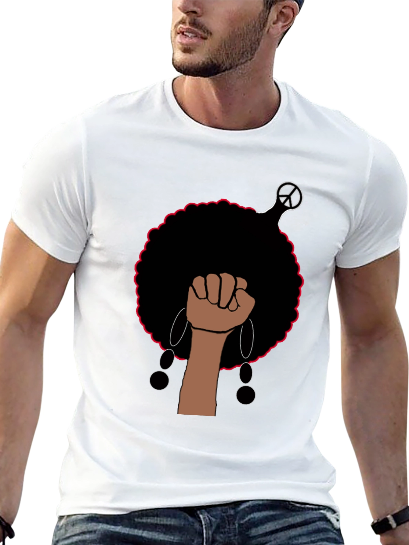 Empowered Afro Fist Graphic Tee - Black