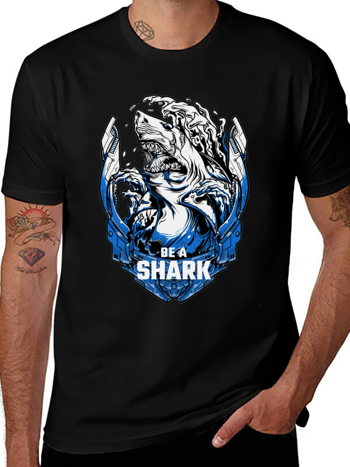 Be A Shark Graphic Tee - Bold Statement T-Shirt