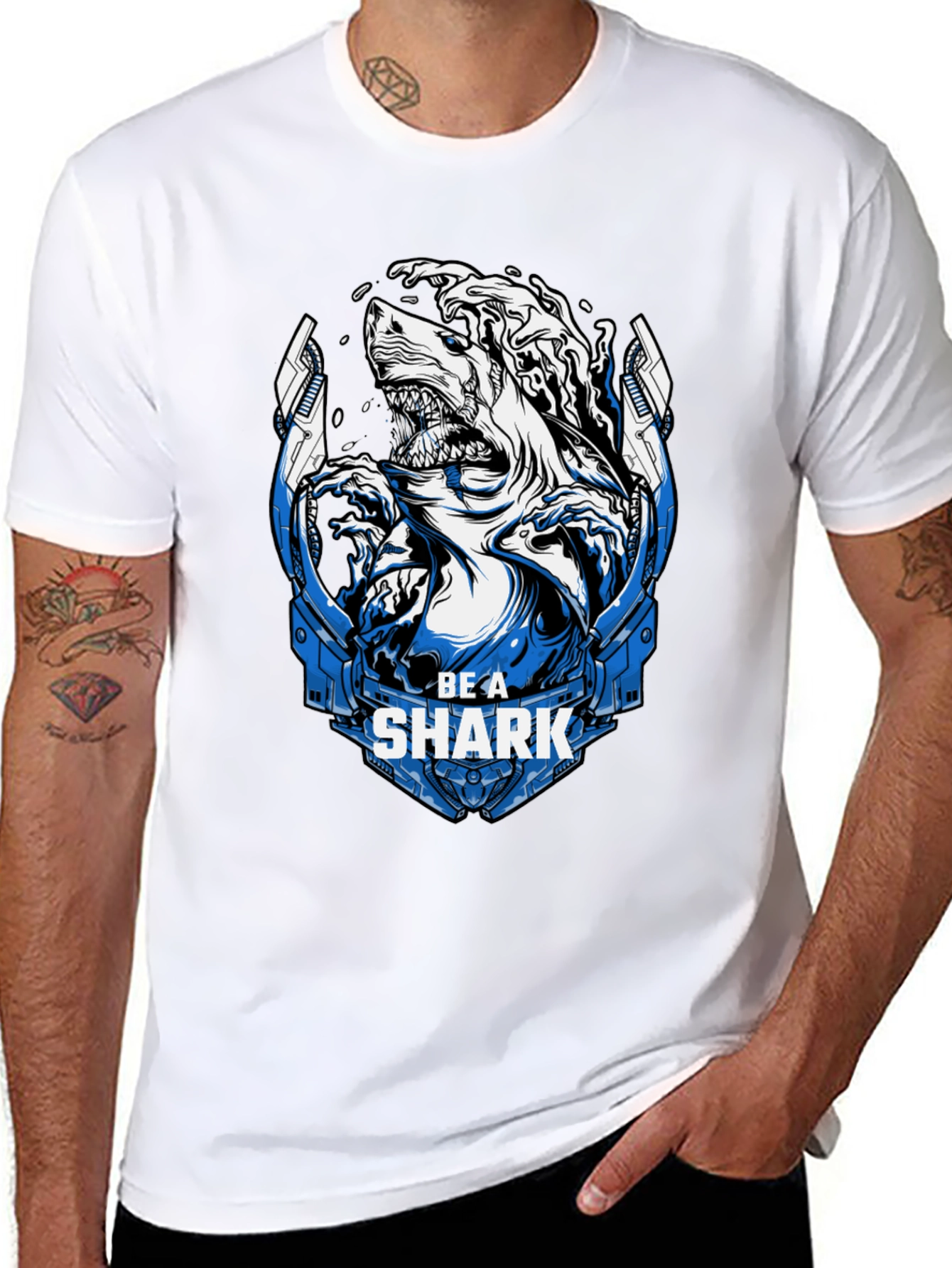 Be A Shark Graphic Tee - Bold Statement T-Shirt