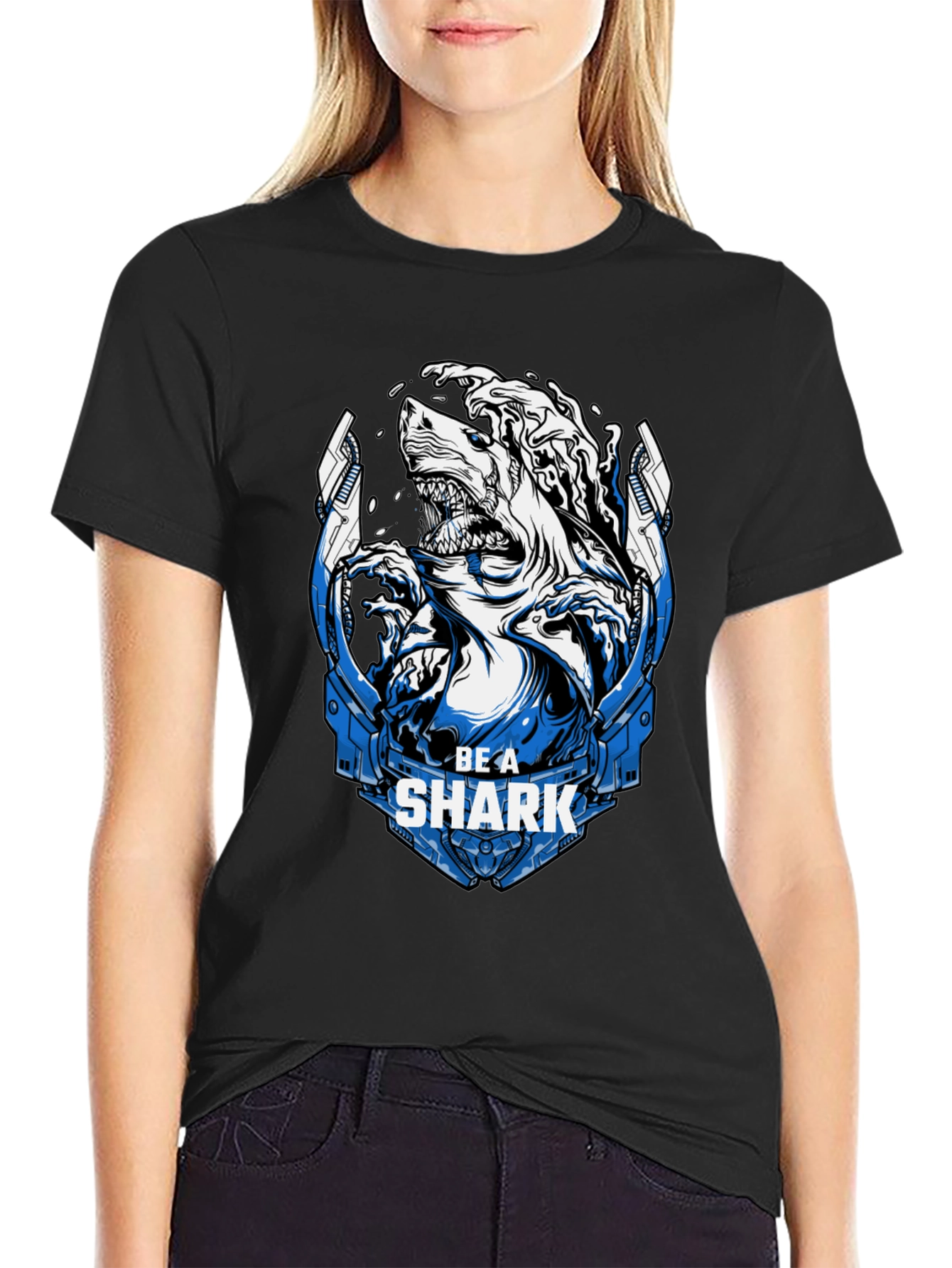 Be A Shark Graphic Tee - Bold Statement T-Shirt
