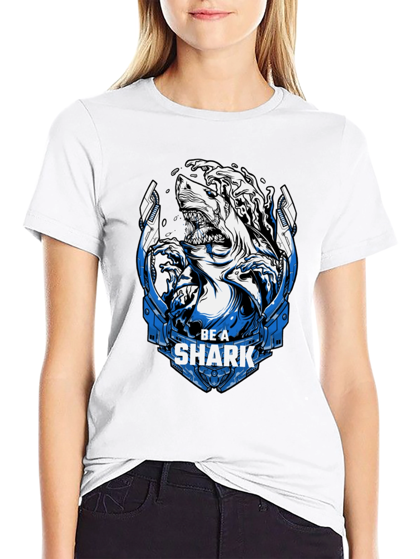 Be A Shark Graphic Tee - Bold Statement T-Shirt